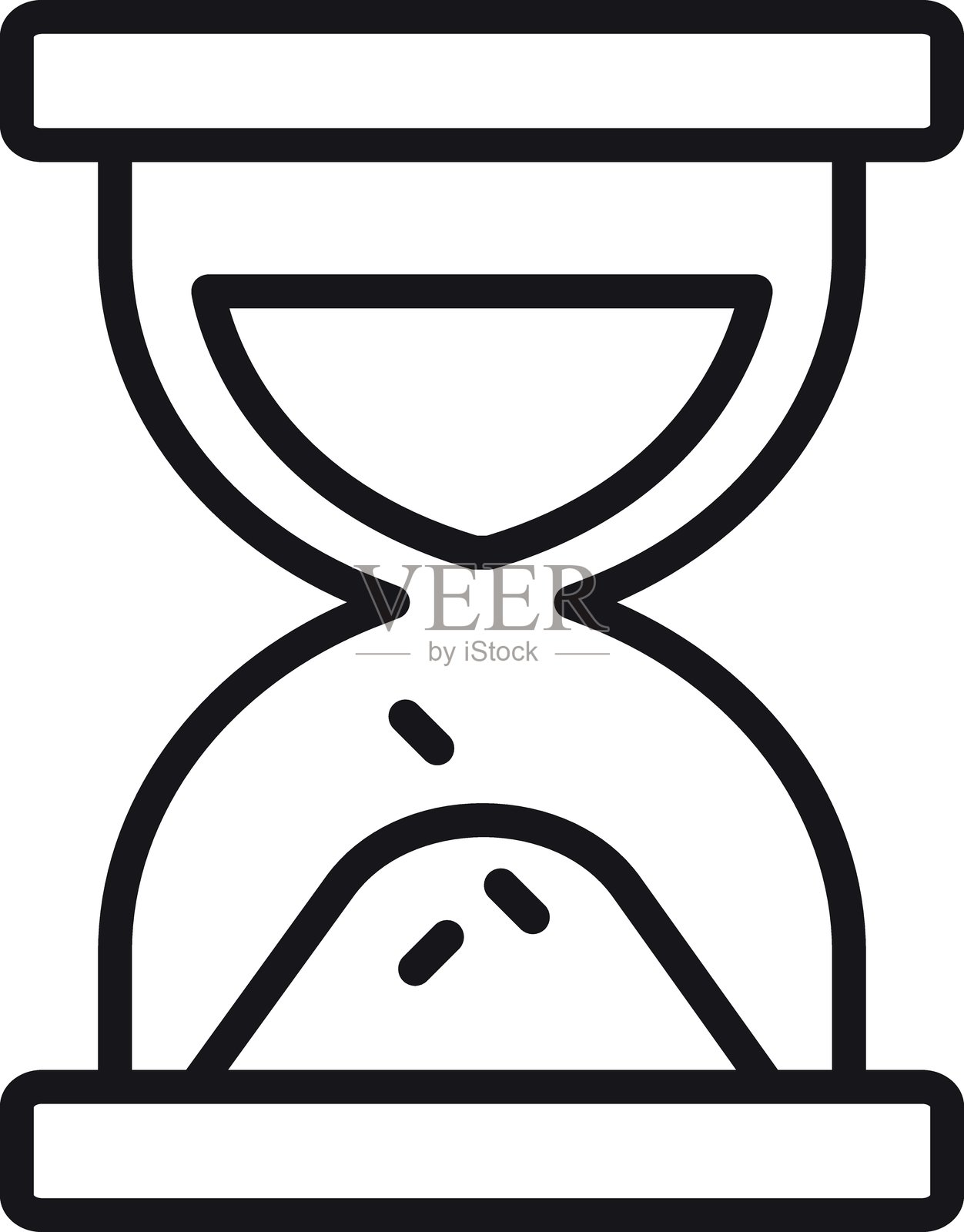 图标沙漏象征着时间的流逝及其短暂性，采用细线风格。插画图片素材