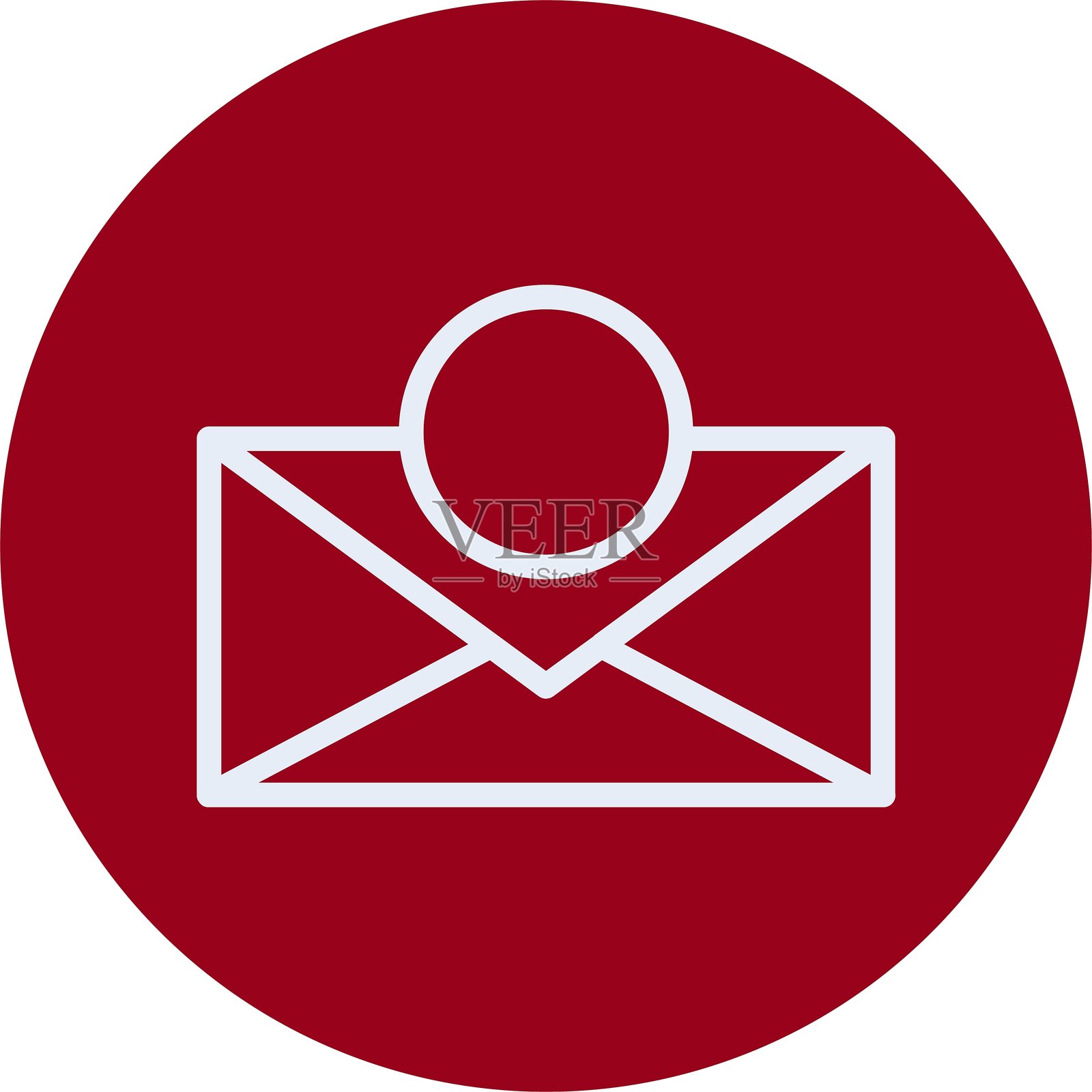 电子邮件线条圆形风格图标设计插画图片素材