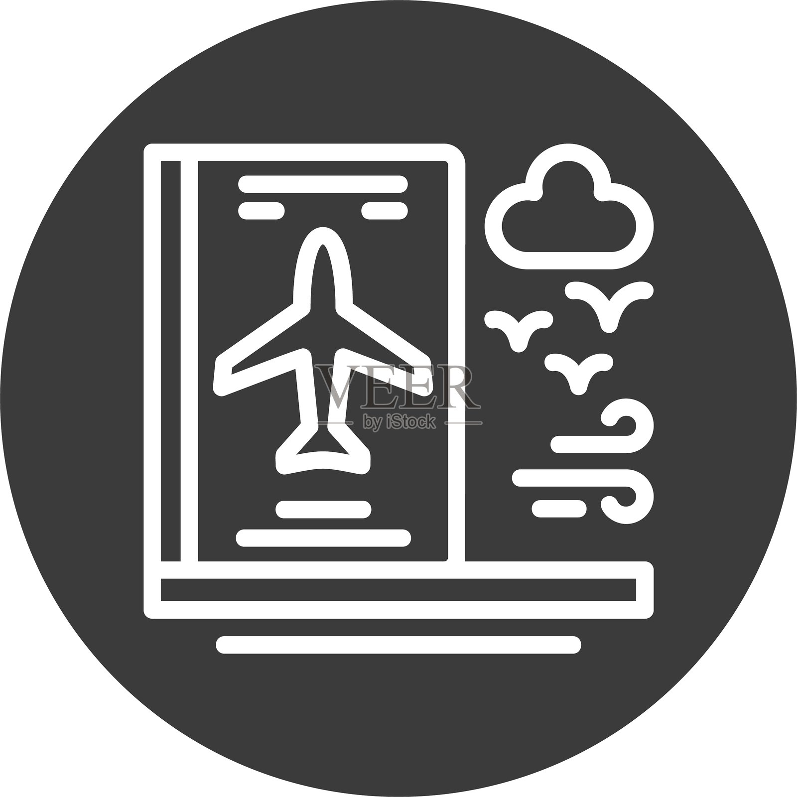 护照线圈风格图标设计插画图片素材