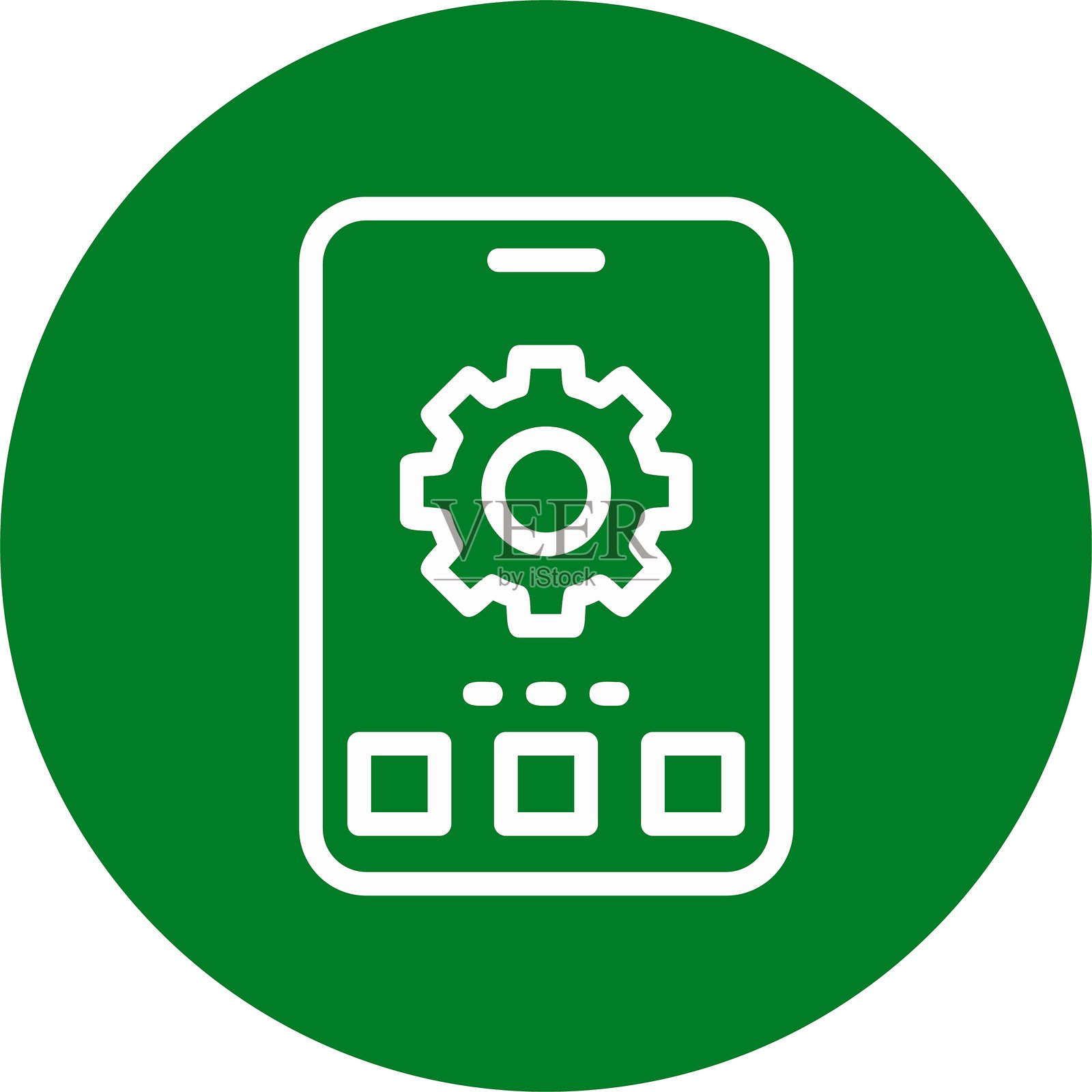 设置线条圆形风格图标设计插画图片素材