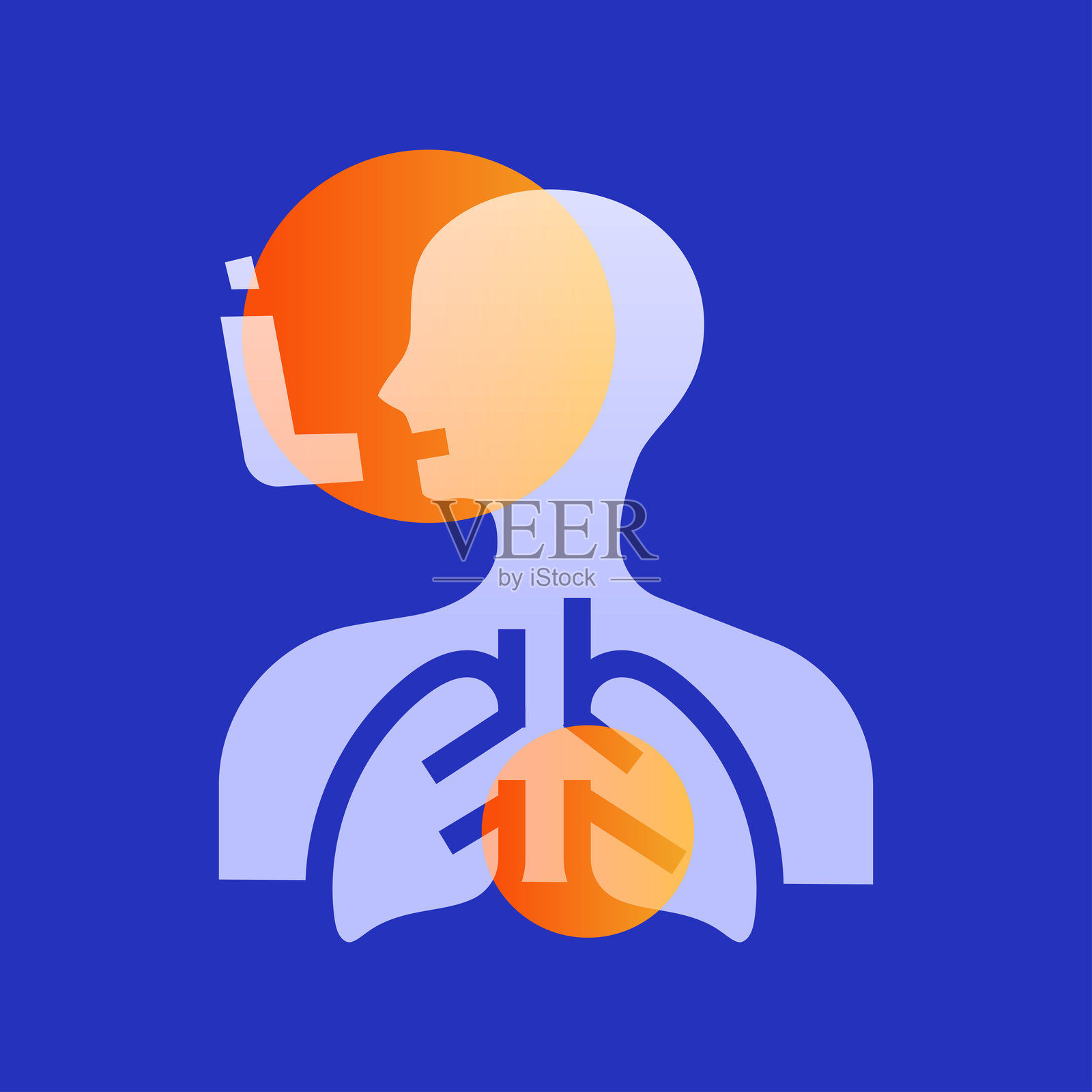 哮喘玻璃态插图。插画图片素材