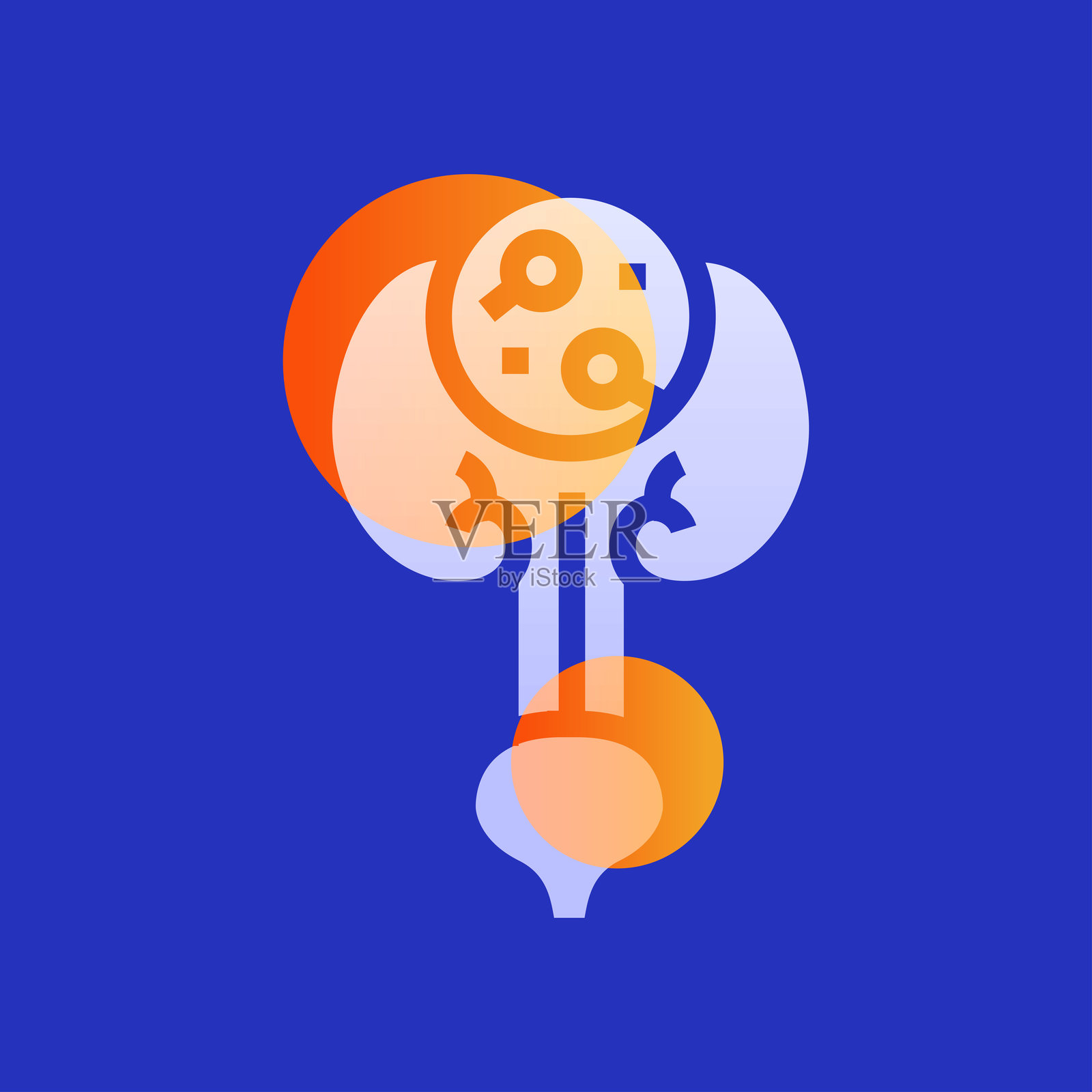 尿路感染玻璃态效果插图。插画图片素材