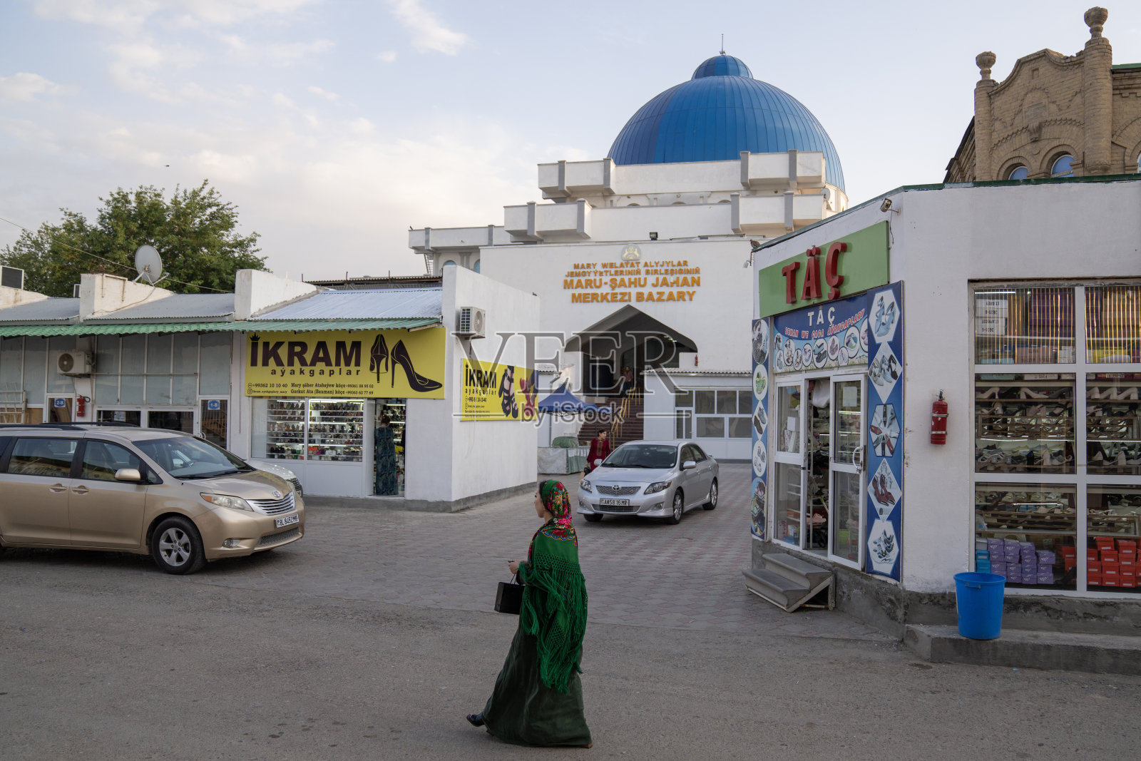 马鲁-沙胡贾汉中央市场，玛丽，土库曼斯坦照片摄影图片