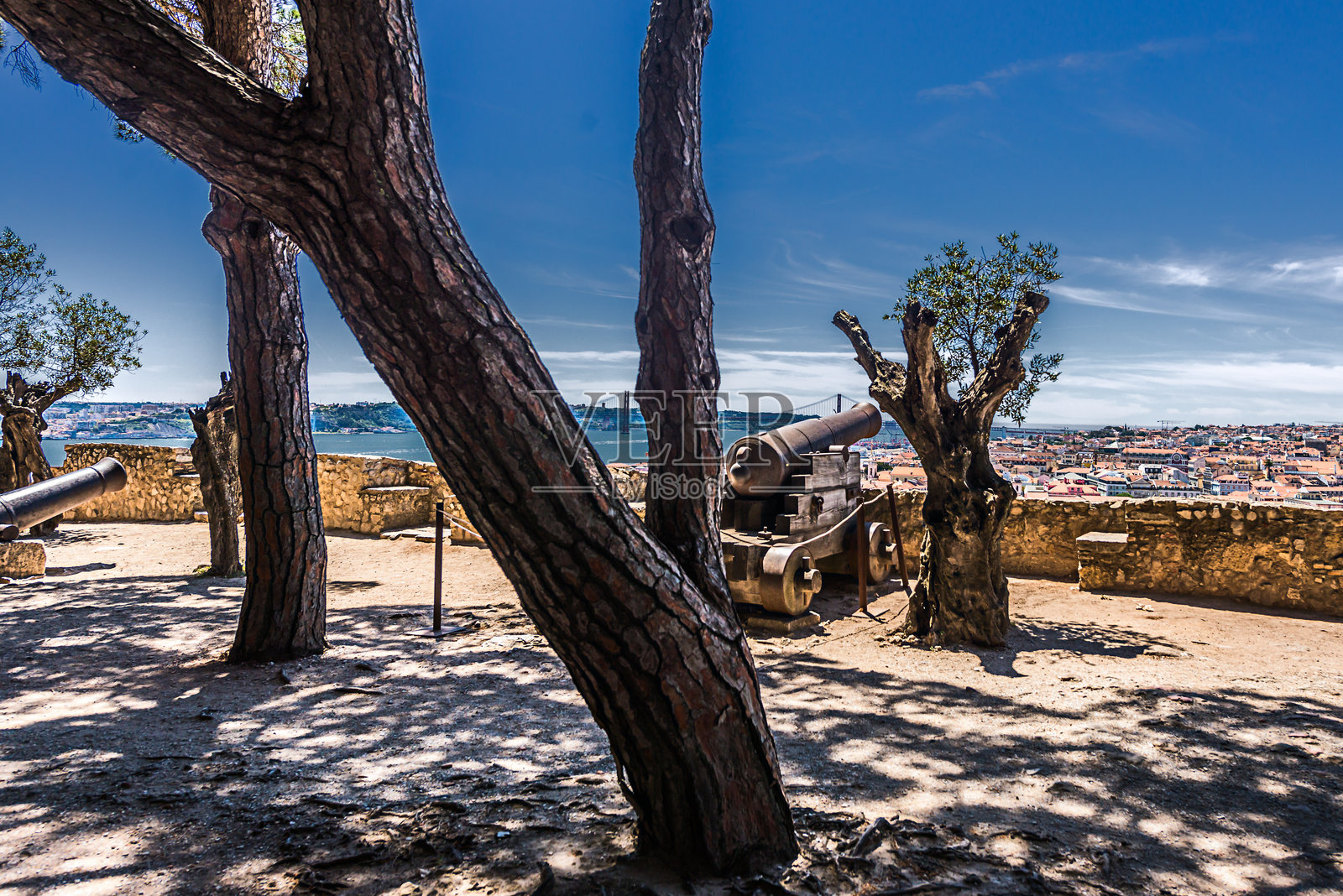 圣乔治城堡。葡萄牙里斯本照片摄影图片