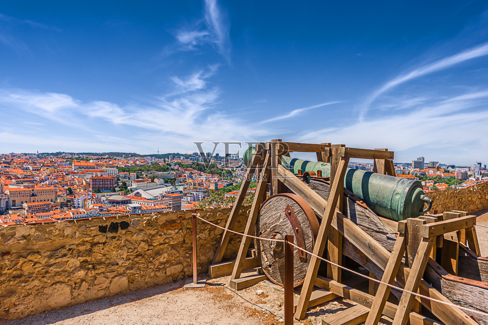 圣乔治城堡。葡萄牙里斯本照片摄影图片