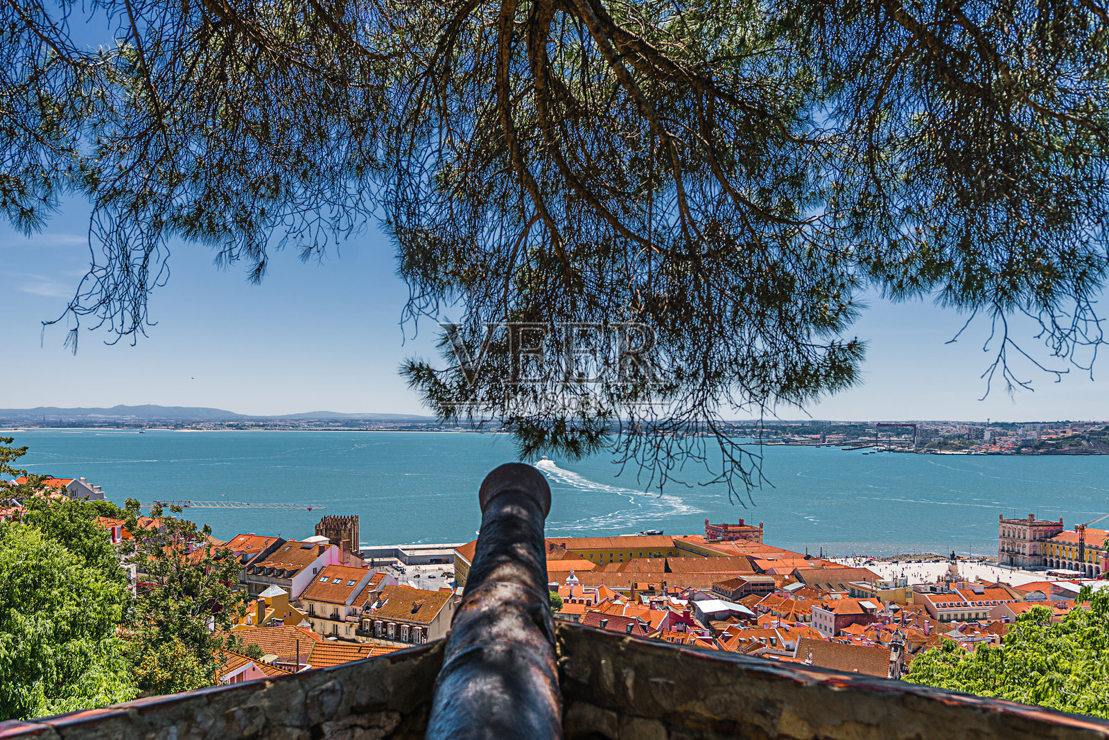 圣乔治城堡。葡萄牙里斯本照片摄影图片