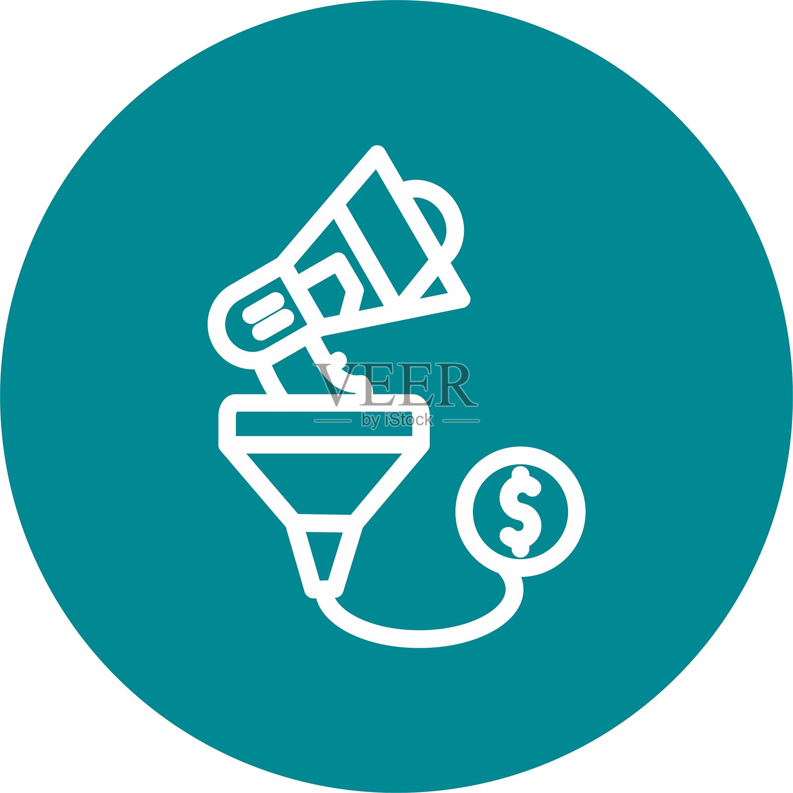 营销漏斗线圈风格图标设计插画图片素材