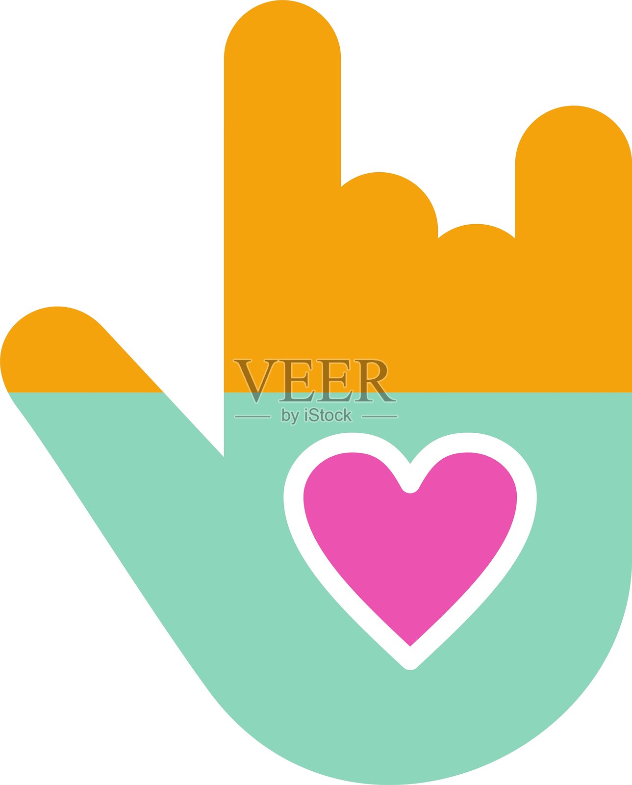 摇滚爱情图标插画图片素材