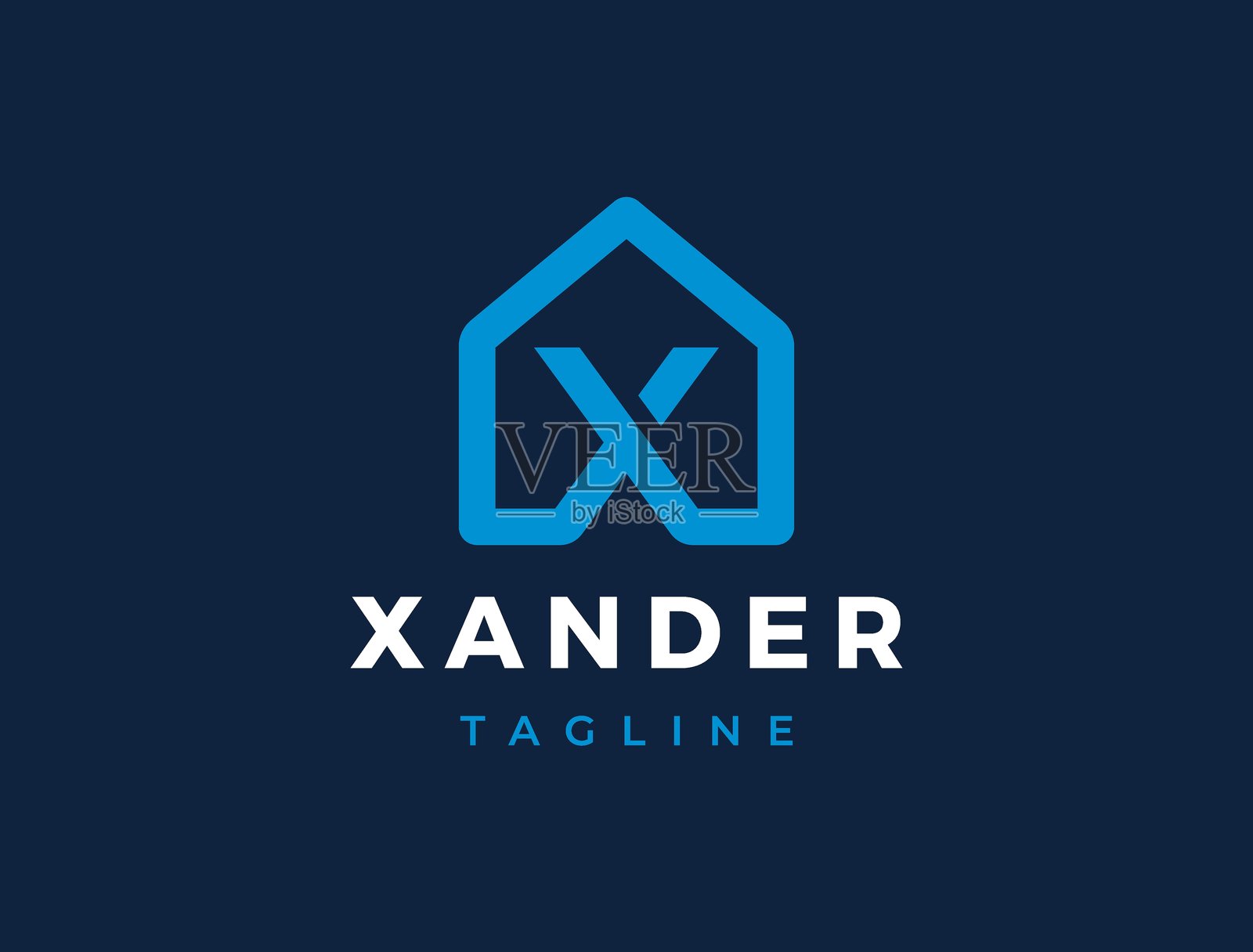 字母X标志模板。插画图片素材