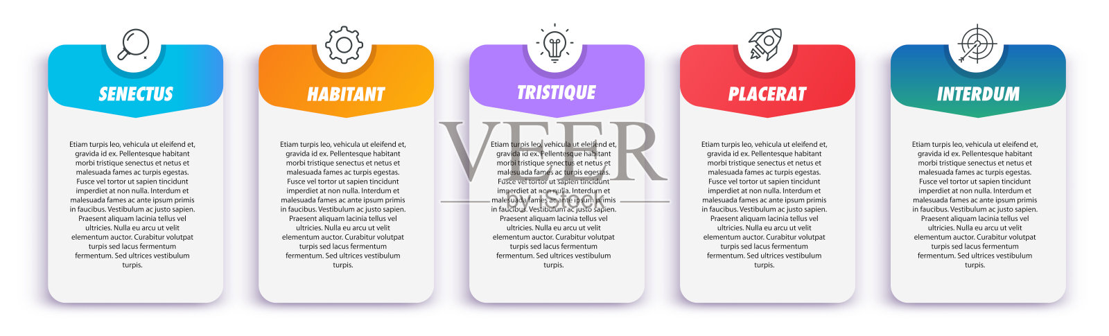 1到5的项目符号列表标记插画图片素材