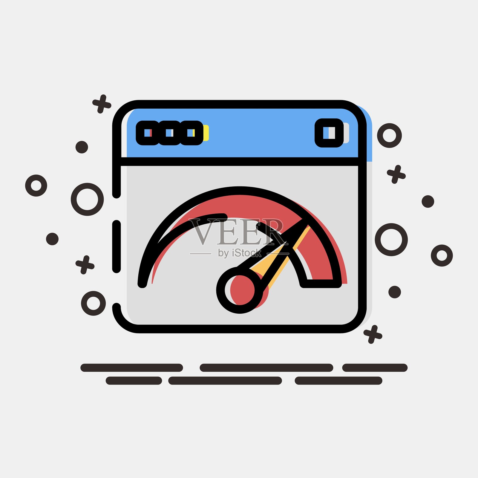 互联网速度图标。互联网网络元素。MBE风格的图标。插画图片素材