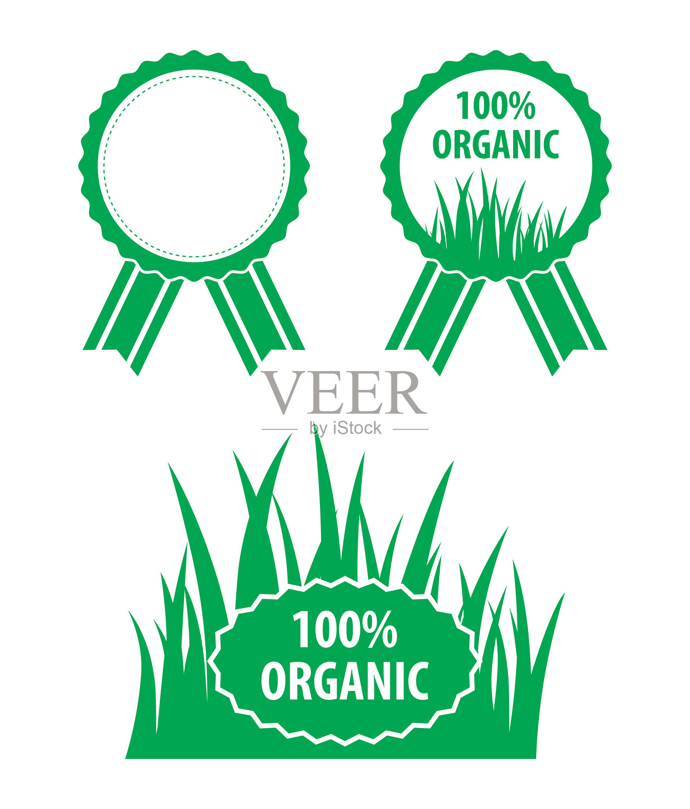 100% 有机标签图标集插画图片素材