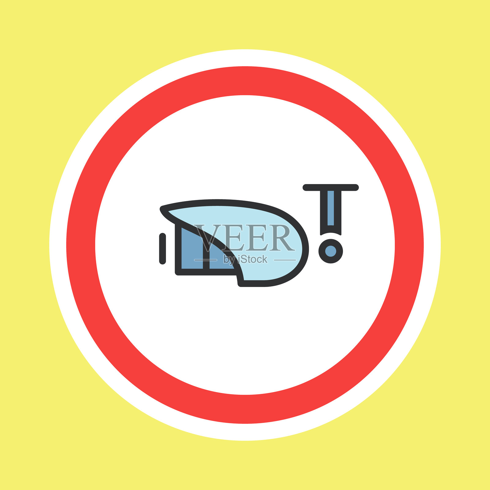 视频监控标签，闭路电视摄像头贴纸插画图片素材