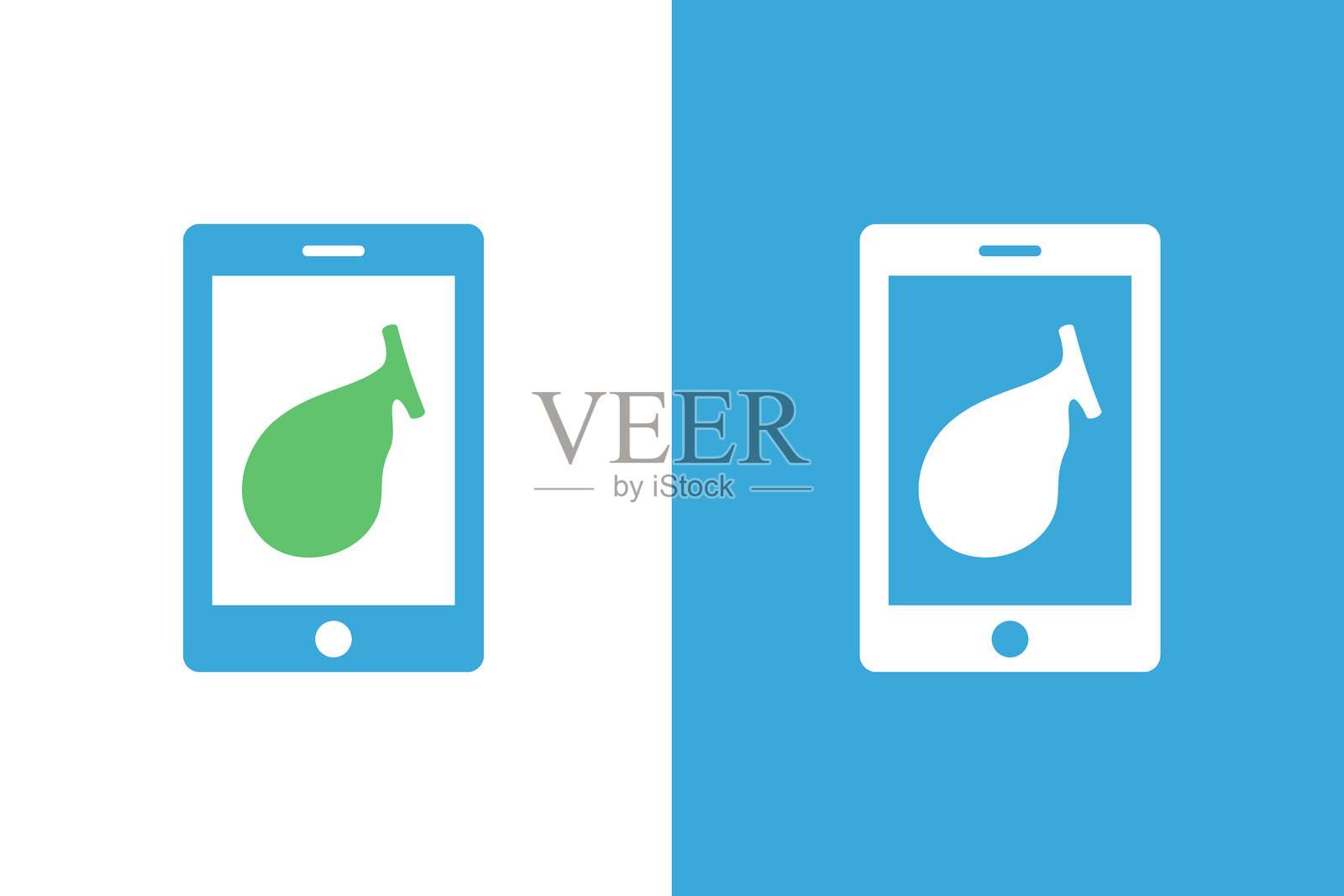 胆囊与手机标志组合。在线医疗服务标志设计。插画图片素材