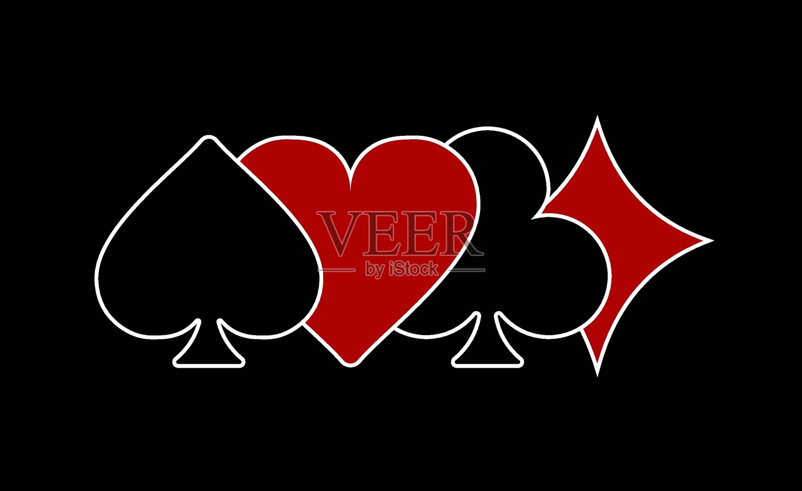 扑克牌花色。扑克和赌场。插画图片素材