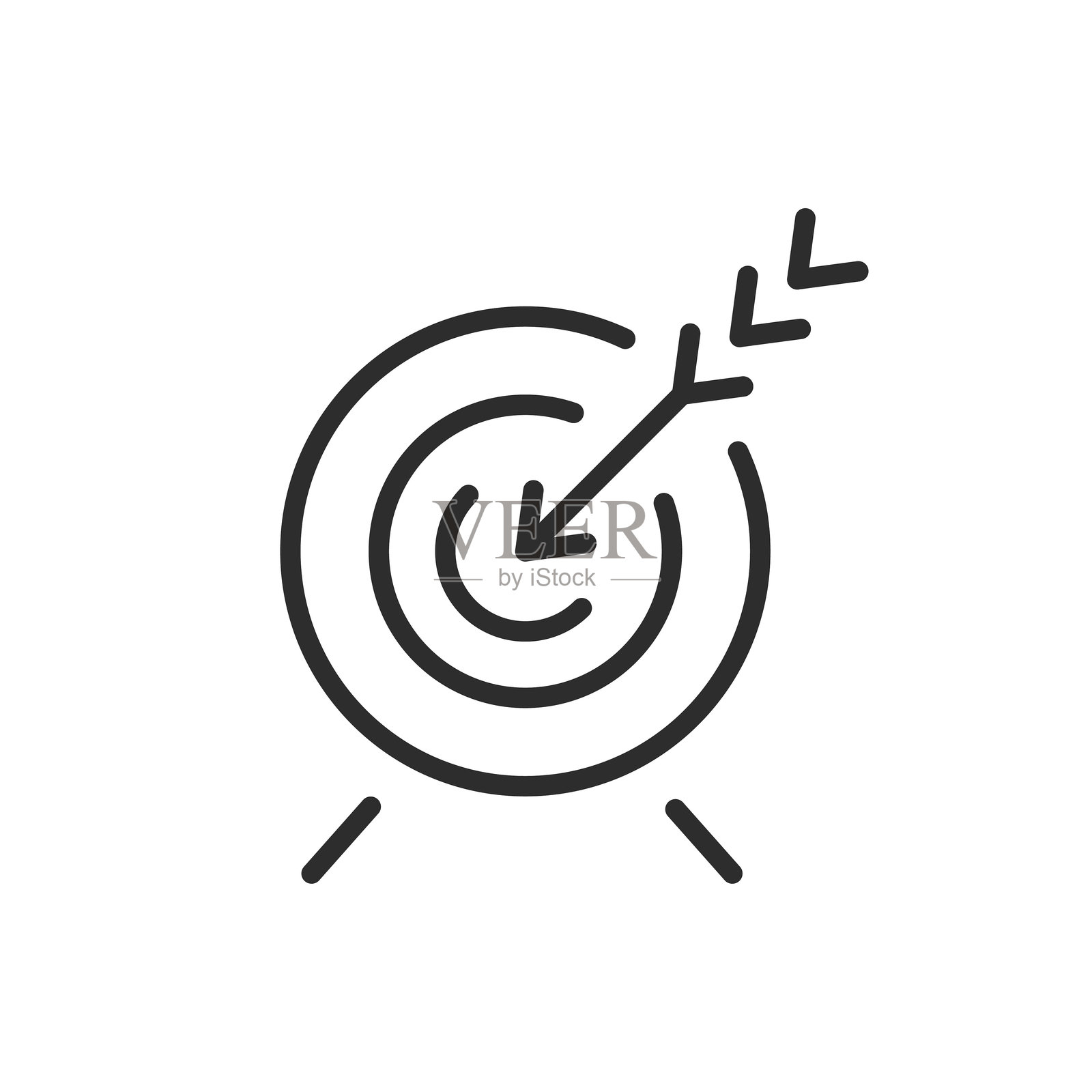 一个可编辑的目标图标，带有箭头，象征着目标和成就插画图片素材