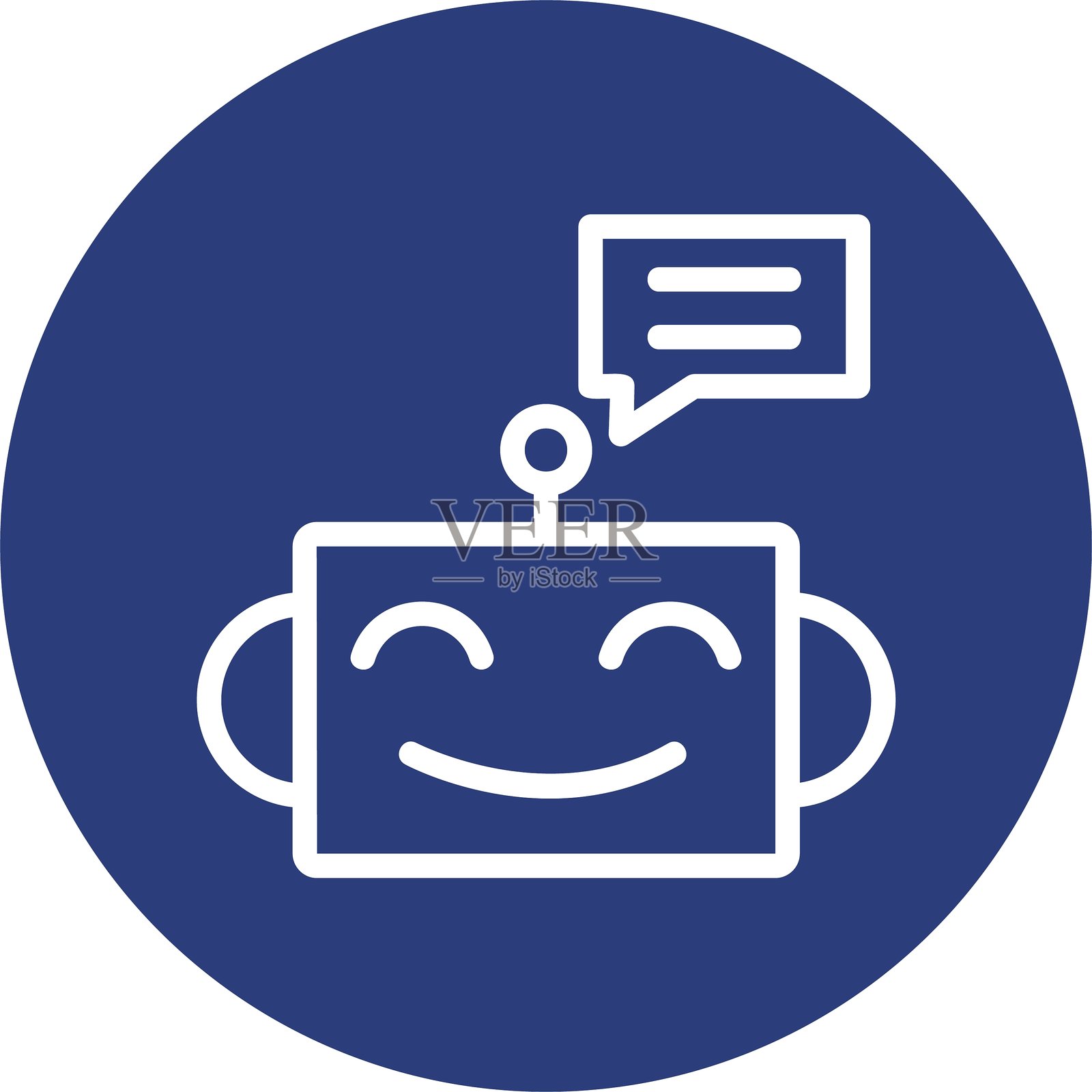 聊天机器人线圈风格图标设计插画图片素材