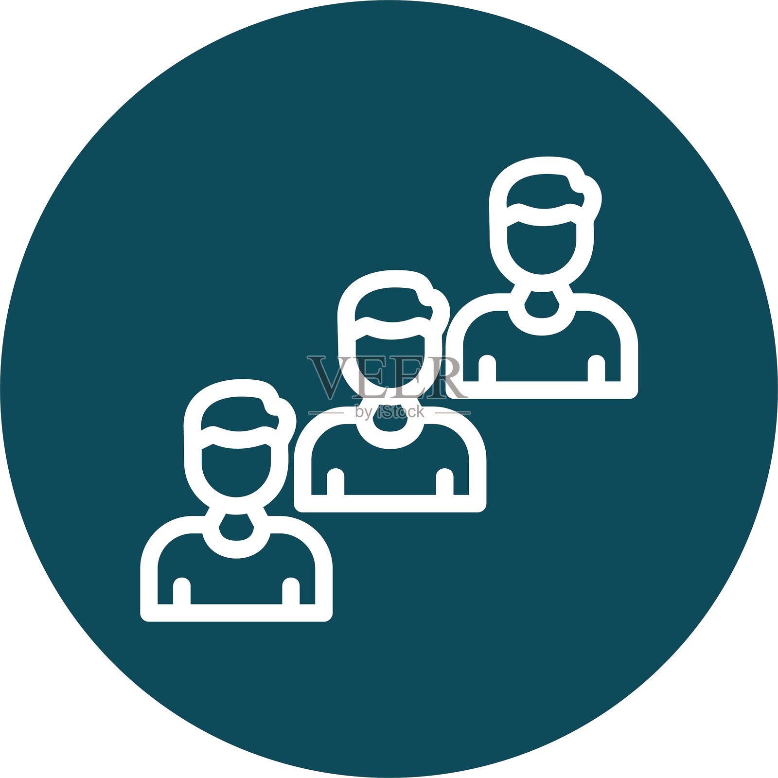 排队线圈风格图标设计插画图片素材