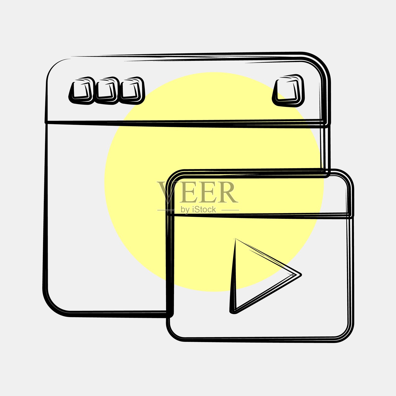 图标广告。互联网网络元素。彩色斑点风格的图标。插画图片素材