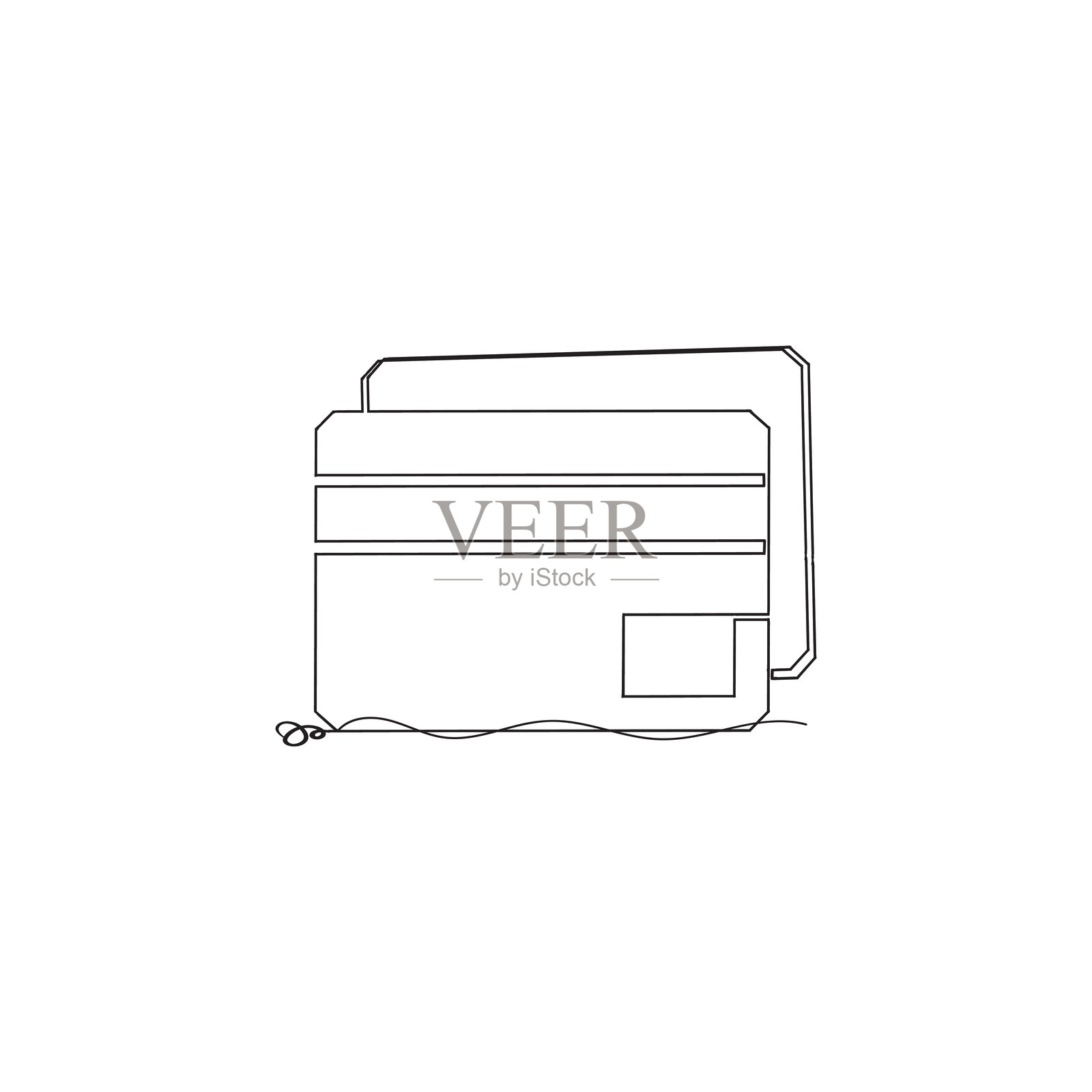 身份证矢量线条图标 个人身份证图标 符号 连续线设计插画图片素材