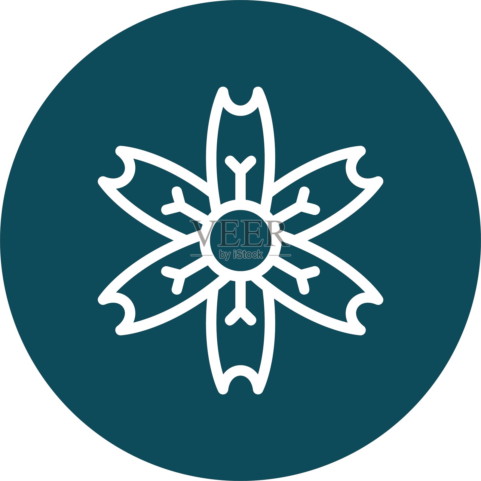 梅花线圈风格图标设计插画图片素材