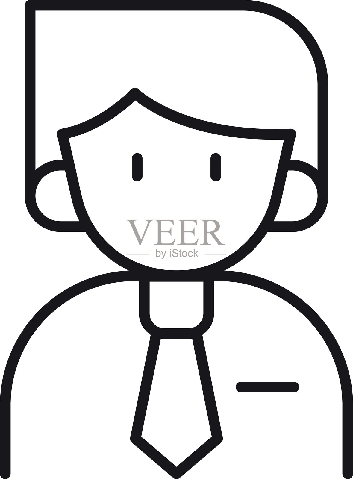 简约风格的西装领带男商人插图，采用细线条设计。插画图片素材