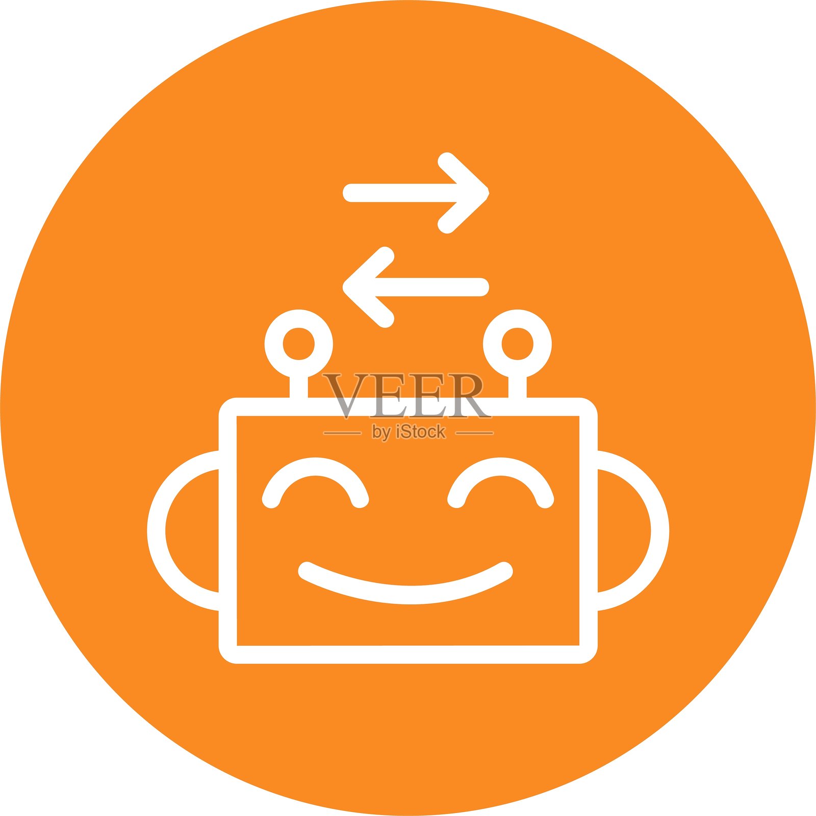 远程代理线路圆形风格图标设计插画图片素材