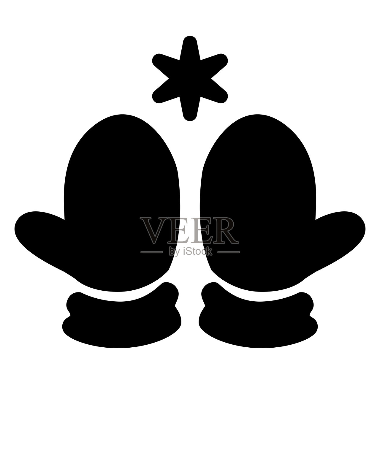 手套和雪花切割及糕点模具插画图片素材