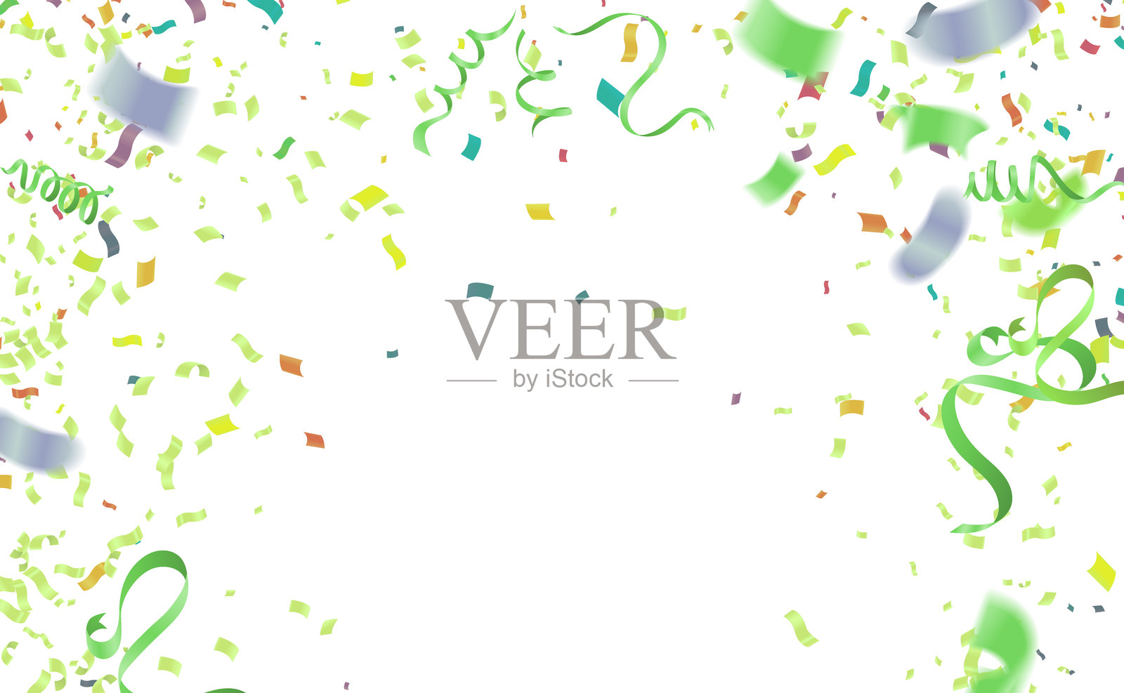 丝带适合绿色团队，适用于特定颜色团队的派对庆祝活动。插画图片素材