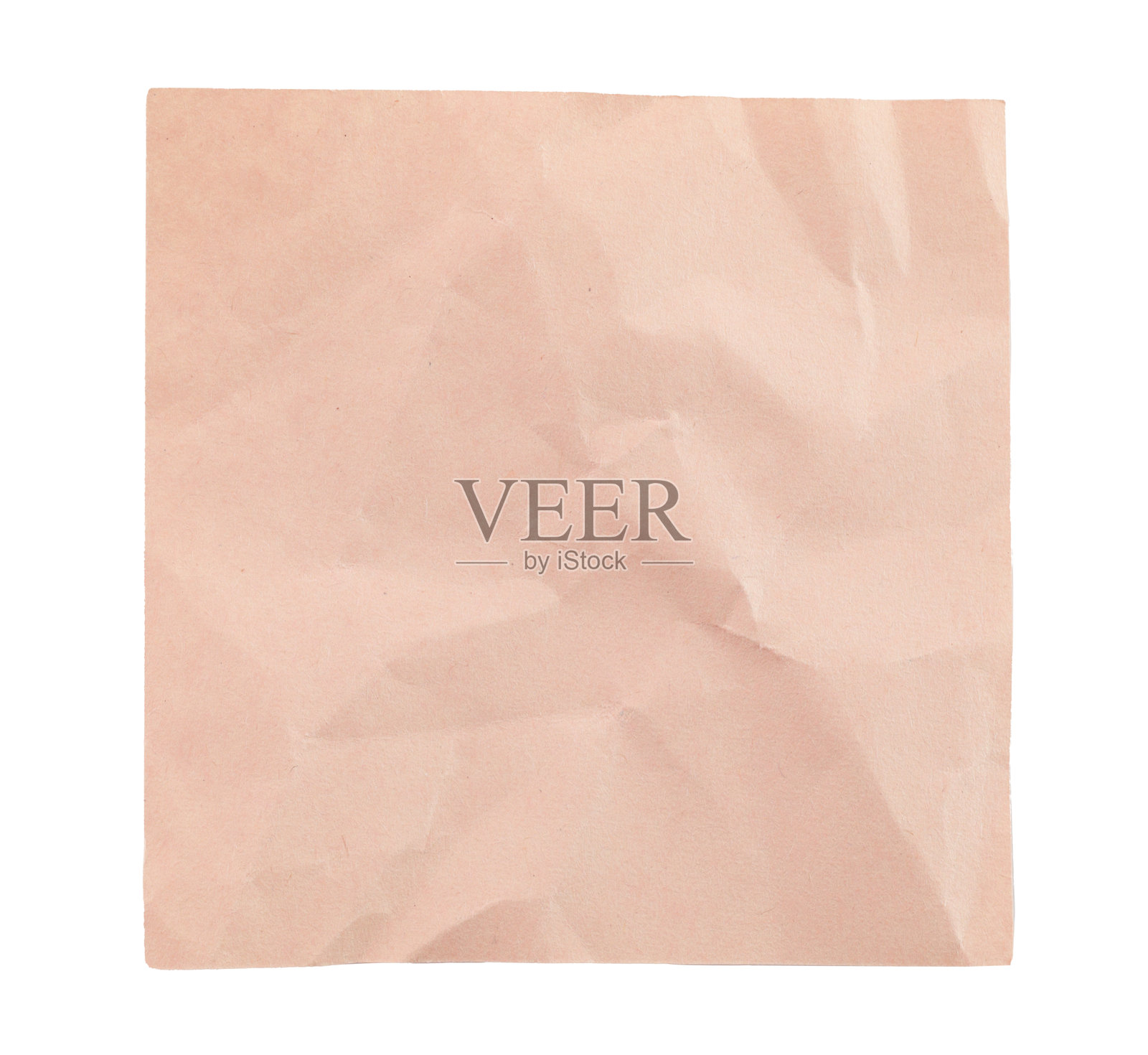 皱巴巴的空白纸张用于记笔记，孤立在透明背景上。办公空白纸张概念照片摄影图片