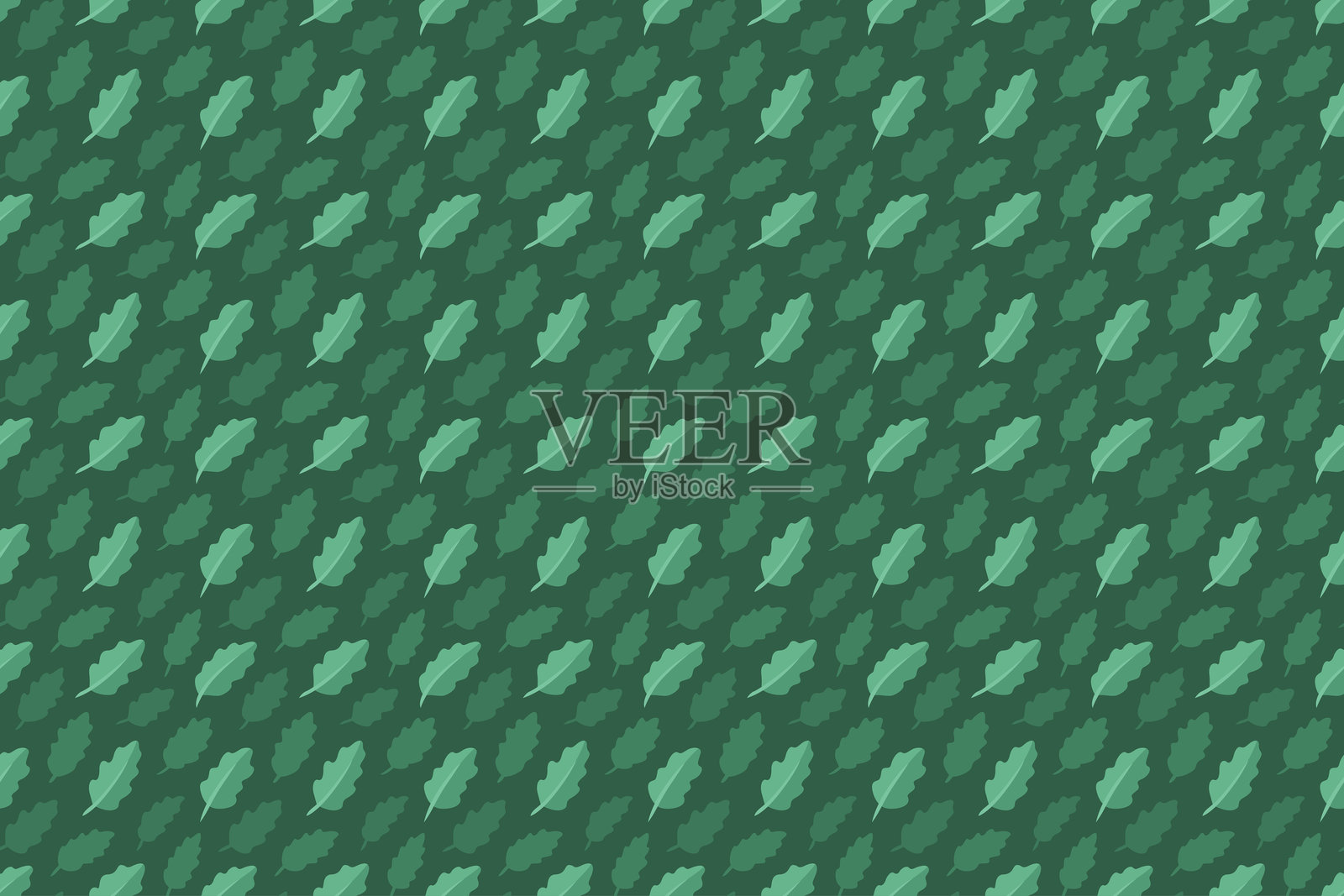 绿色叶子的无缝图案插画图片素材