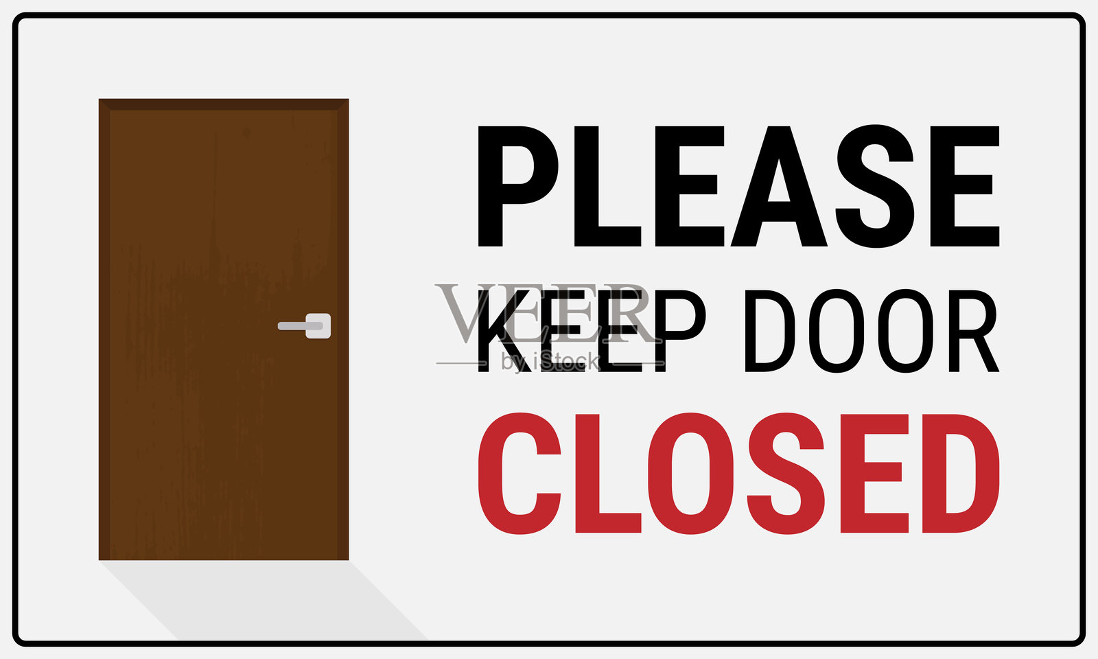 请保持门关闭标志插画图片素材