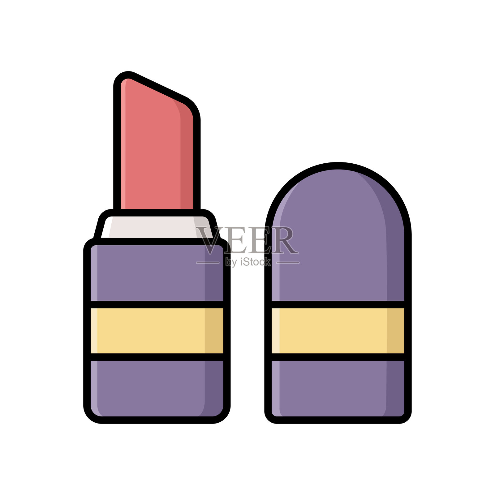 口红图标矢量设计模板，简单而干净插画图片素材