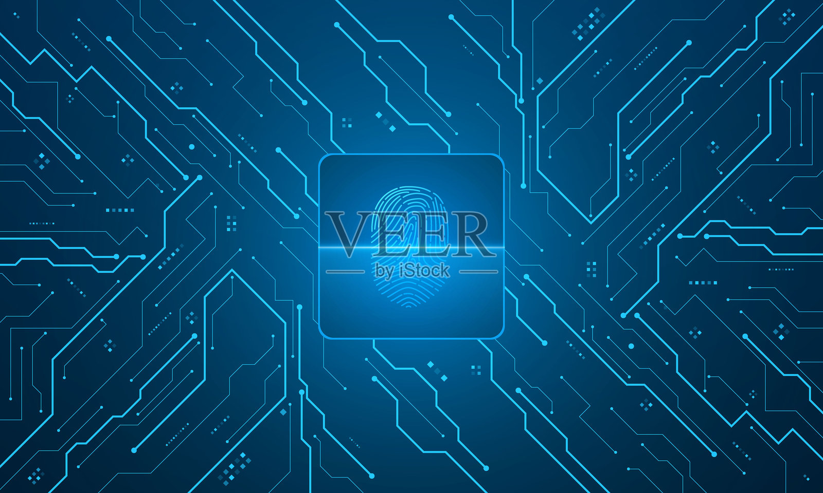 扫描指纹，通过指纹进行网络安全和密码控制，使用生物识别技术进行访问插画图片素材