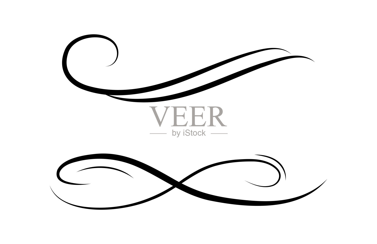 一套复古装饰线条。文本分隔符。线条边框。线条分隔符，边框，复古分隔符，下划线元素。矢量插图插画图片素材