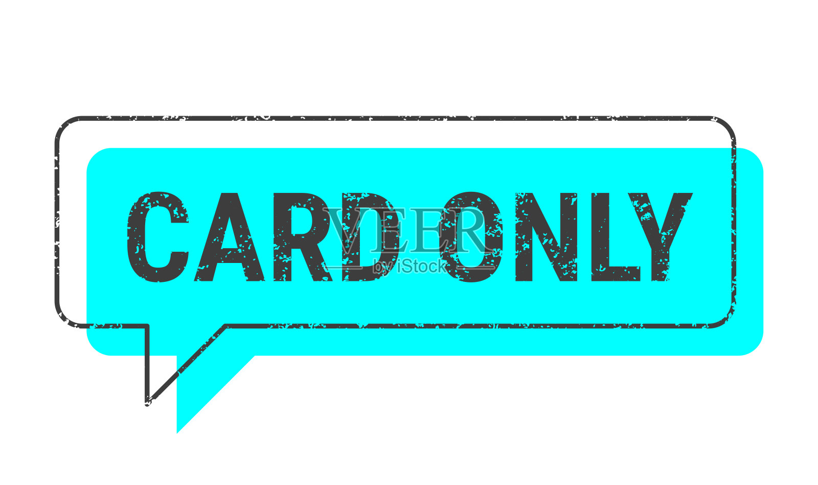 仅卡片 - 蓝色磨损的对话气泡在空白背景上插画图片素材