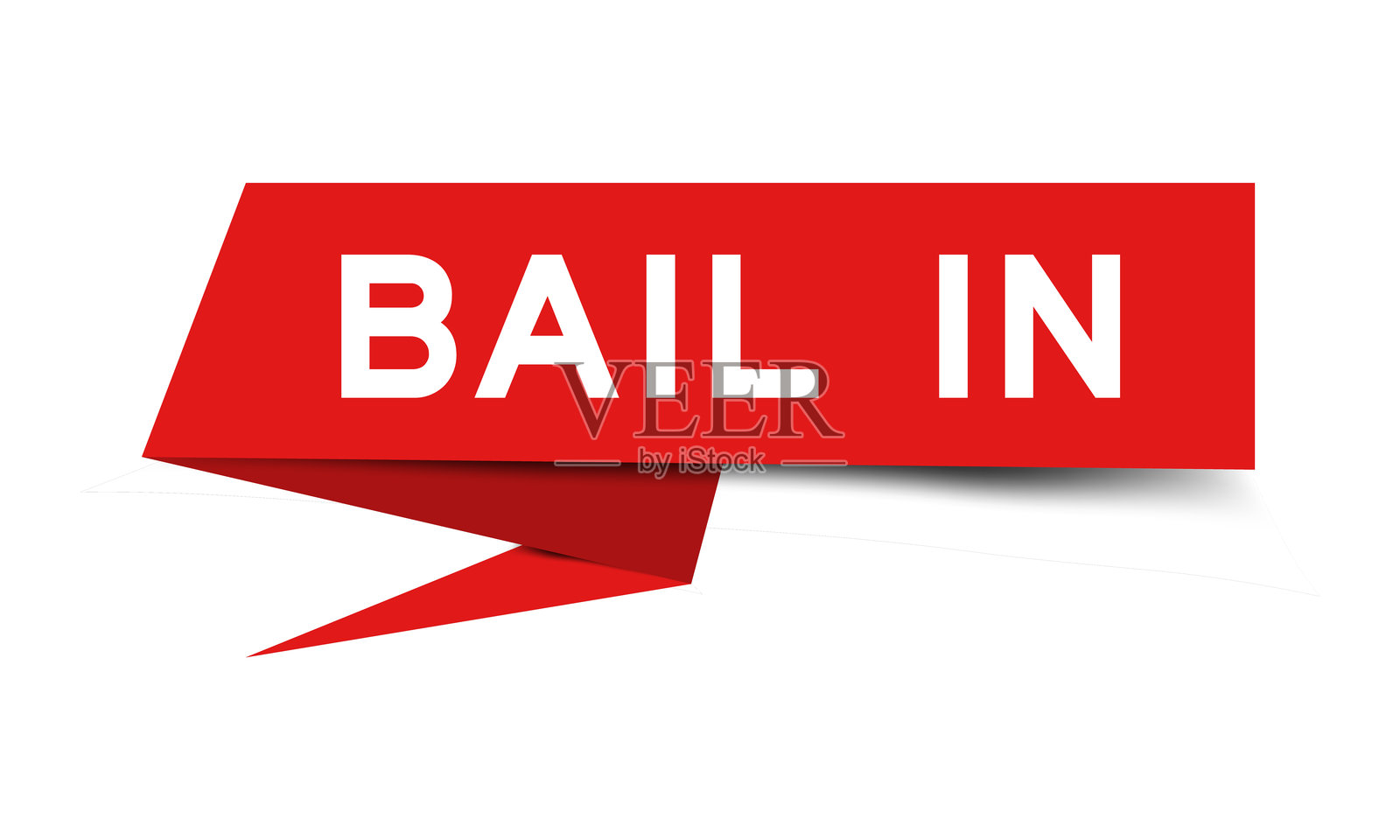 红色演讲横幅，上面写着“保释”，背景为白色。插画图片素材