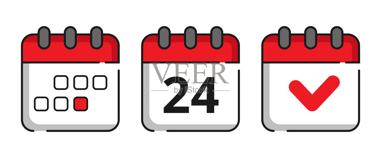 日历图标，24日插画图片素材