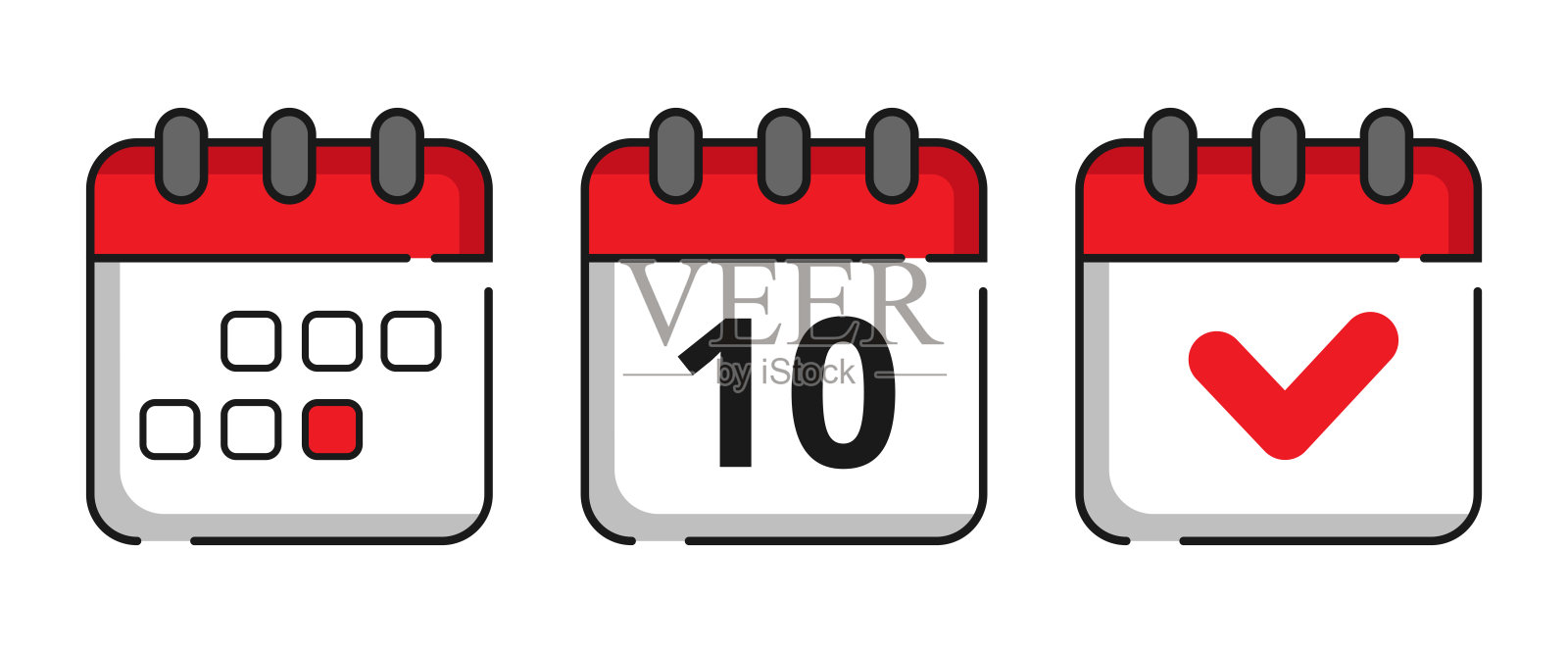 日历图标，10日插画图片素材