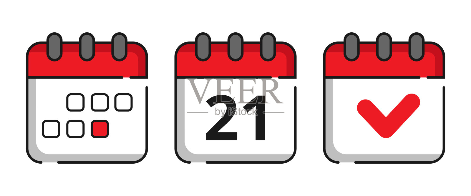 日历图标，21日插画图片素材