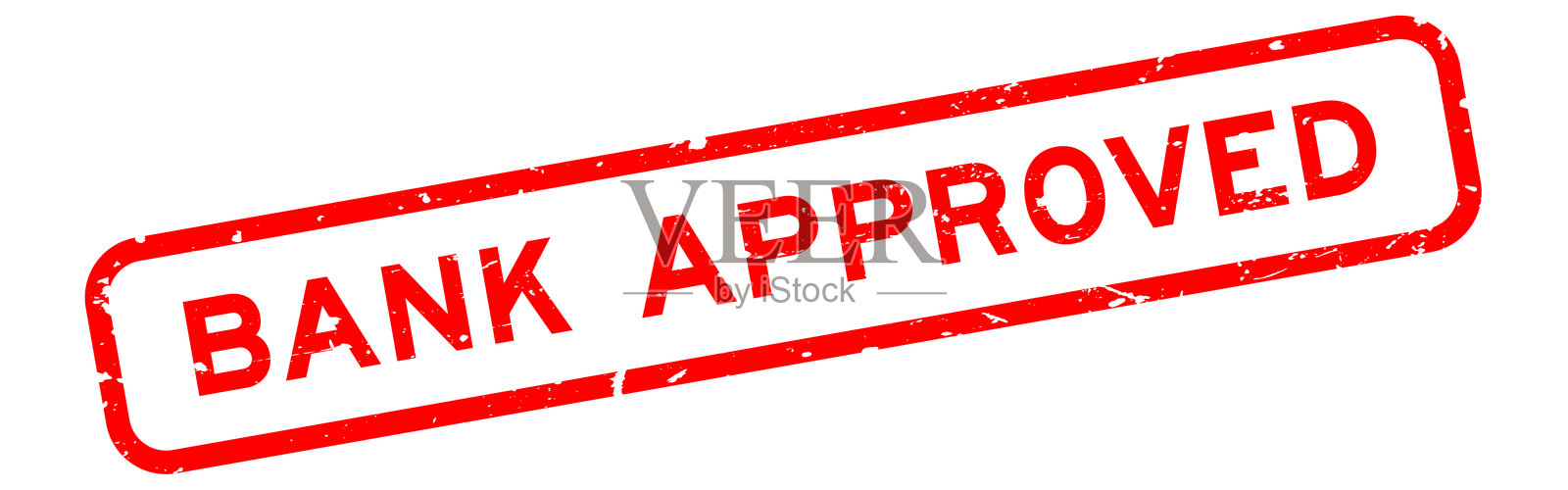 红色磨损银行批准的字方形橡胶印章在白色背景上插画图片素材