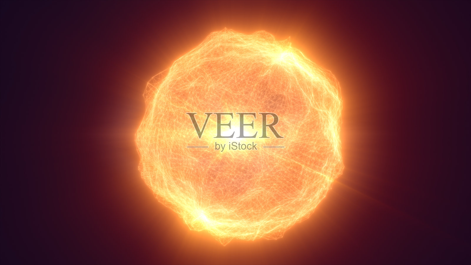 发光的黄橙色数字球体散发热量和强度，象征着未来的燃烧、能量流动和类似太阳的力量照片摄影图片