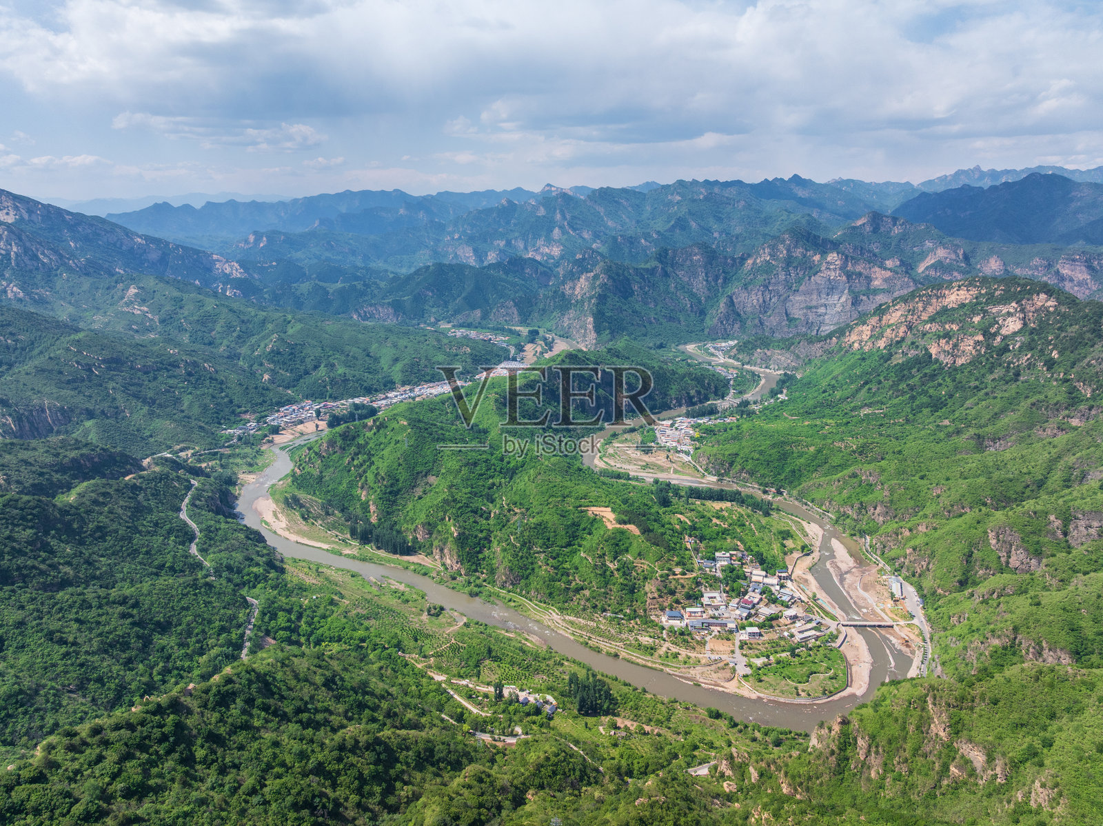 俯瞰北京白河大峡谷照片摄影图片