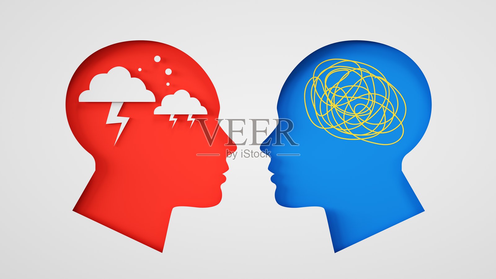 对比思维剪纸艺术照片摄影图片