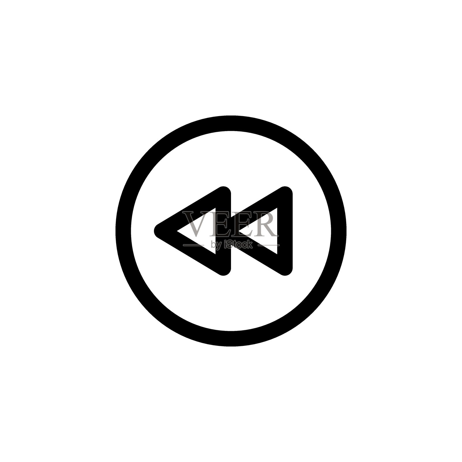 倒带图标矢量图，背景为白色插画图片素材