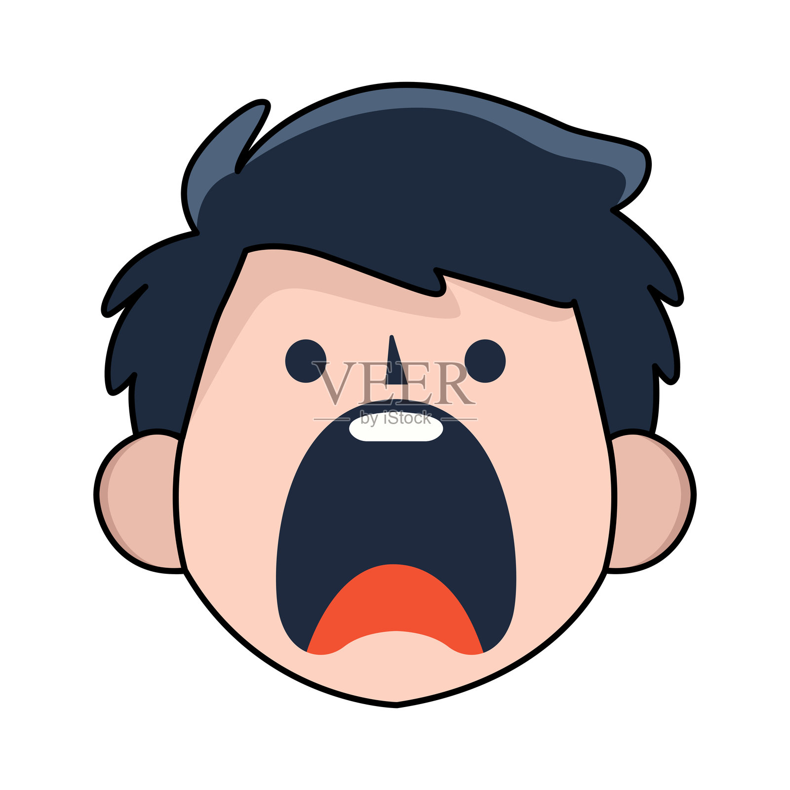 内心的呐喊插画图片素材