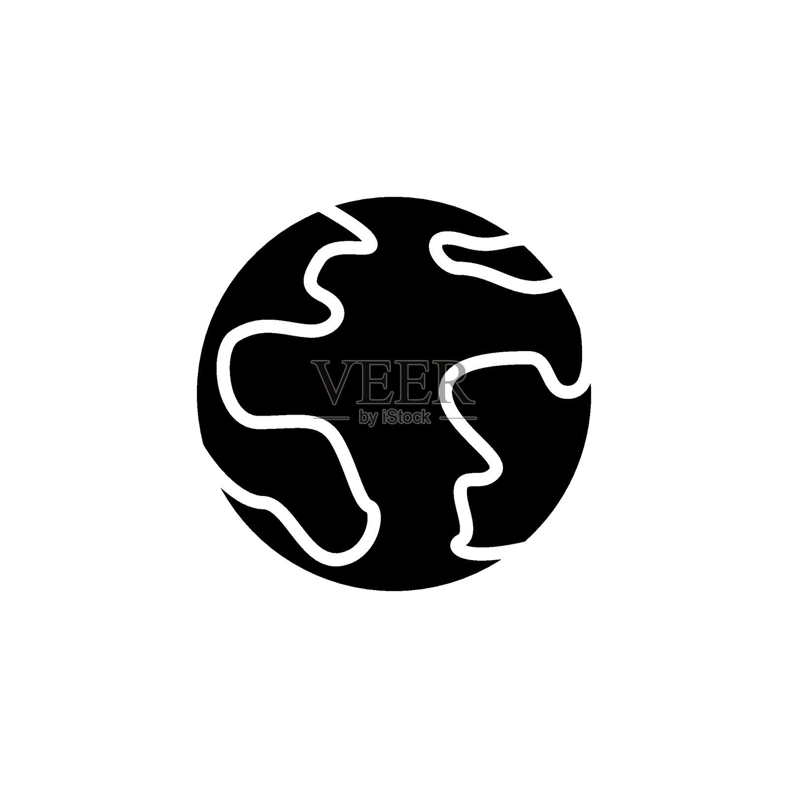 地球图标，孤立在白色背景上的地球矢量插图插画图片素材