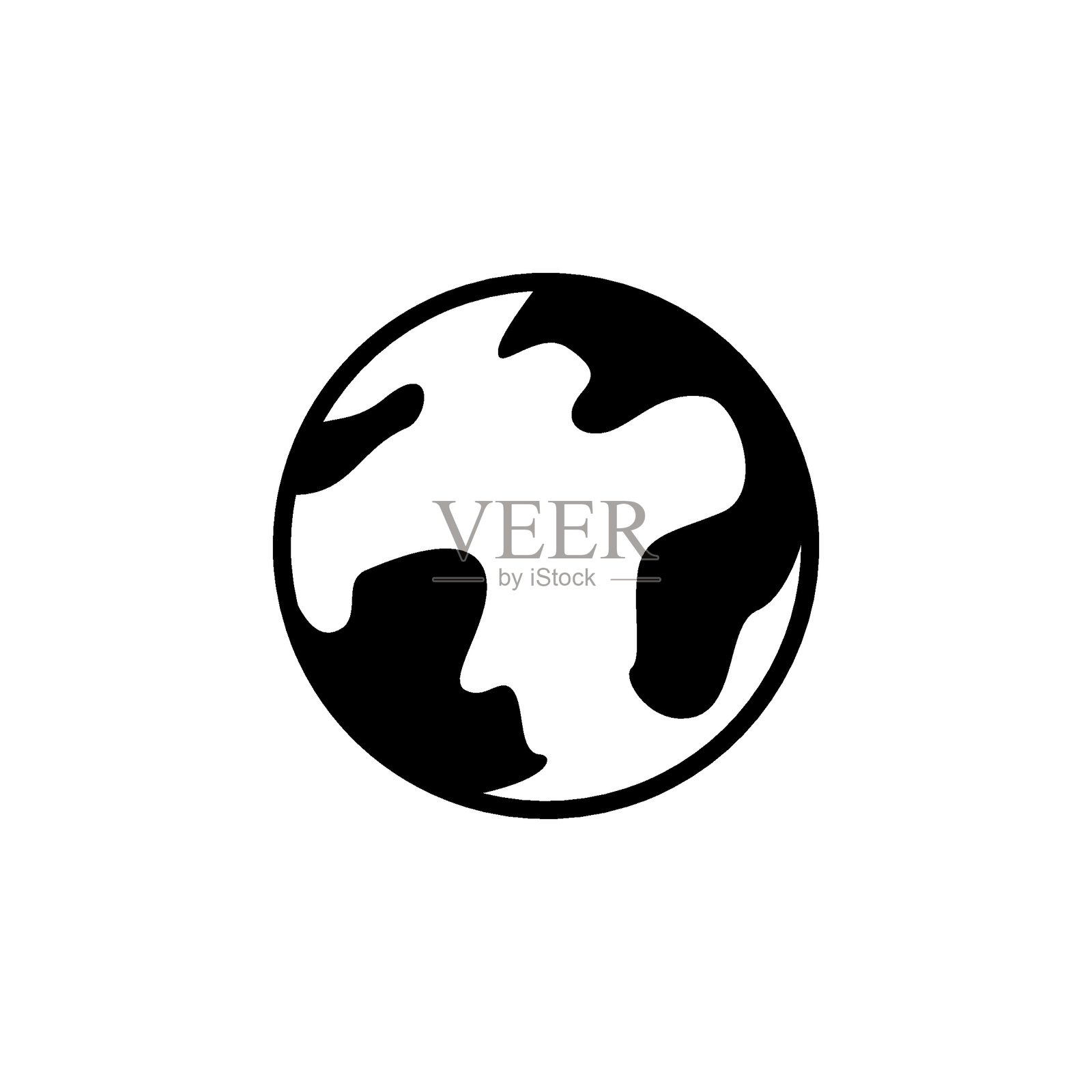 地球图标，孤立在白色背景上的地球矢量插图插画图片素材