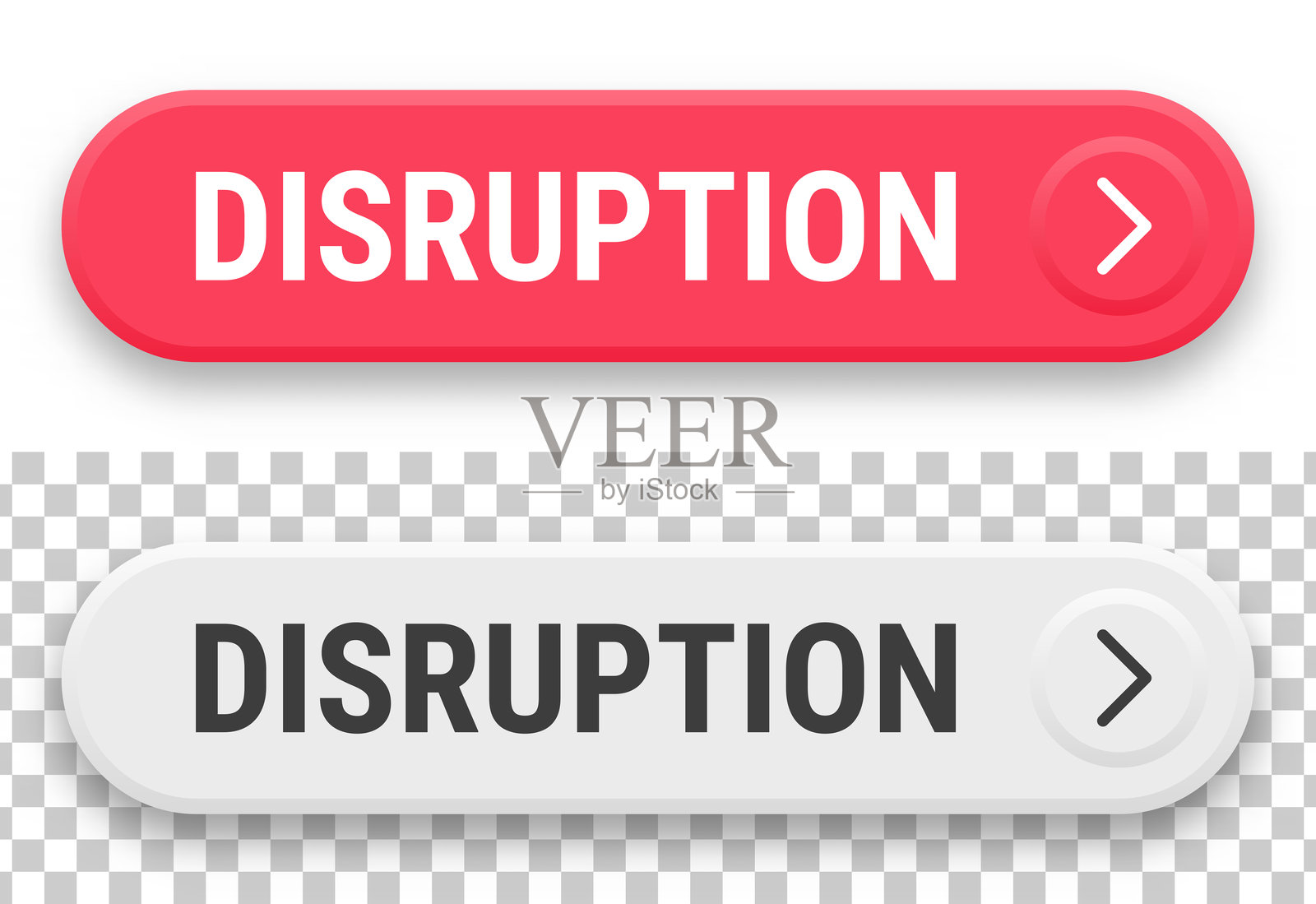 干扰 - 3D点击网页按钮在空白背景上插画图片素材