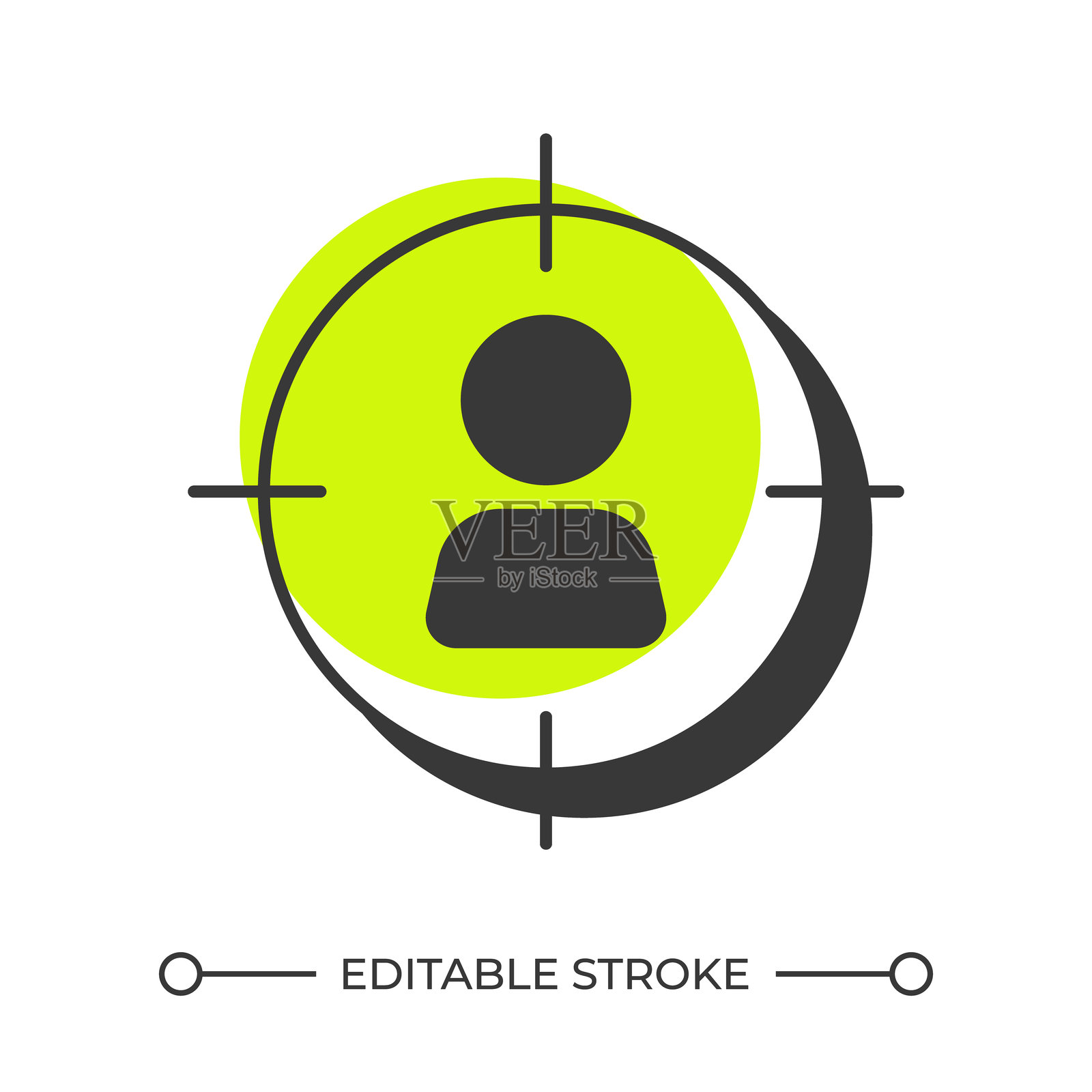目标客户偏移阴影线图标插画图片素材